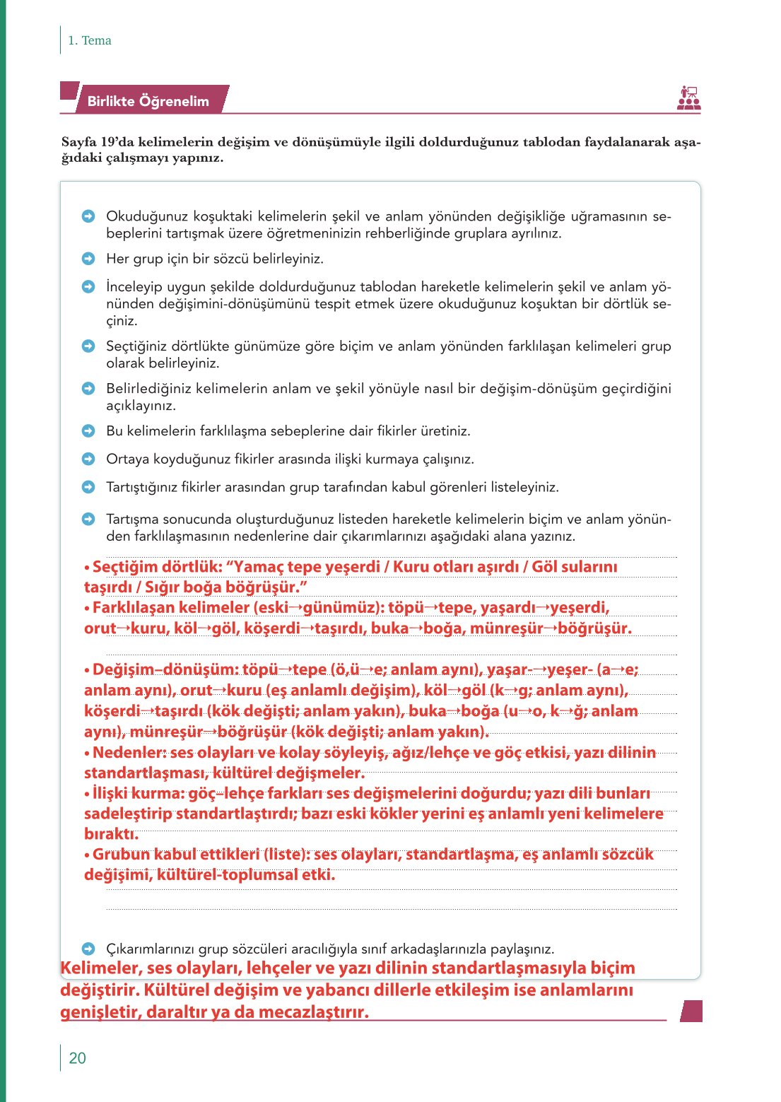 10. Sınıf Meb Yayınları Türk Dili Ve Edebiyatı Ders Kitabı Sayfa 20 Cevapları