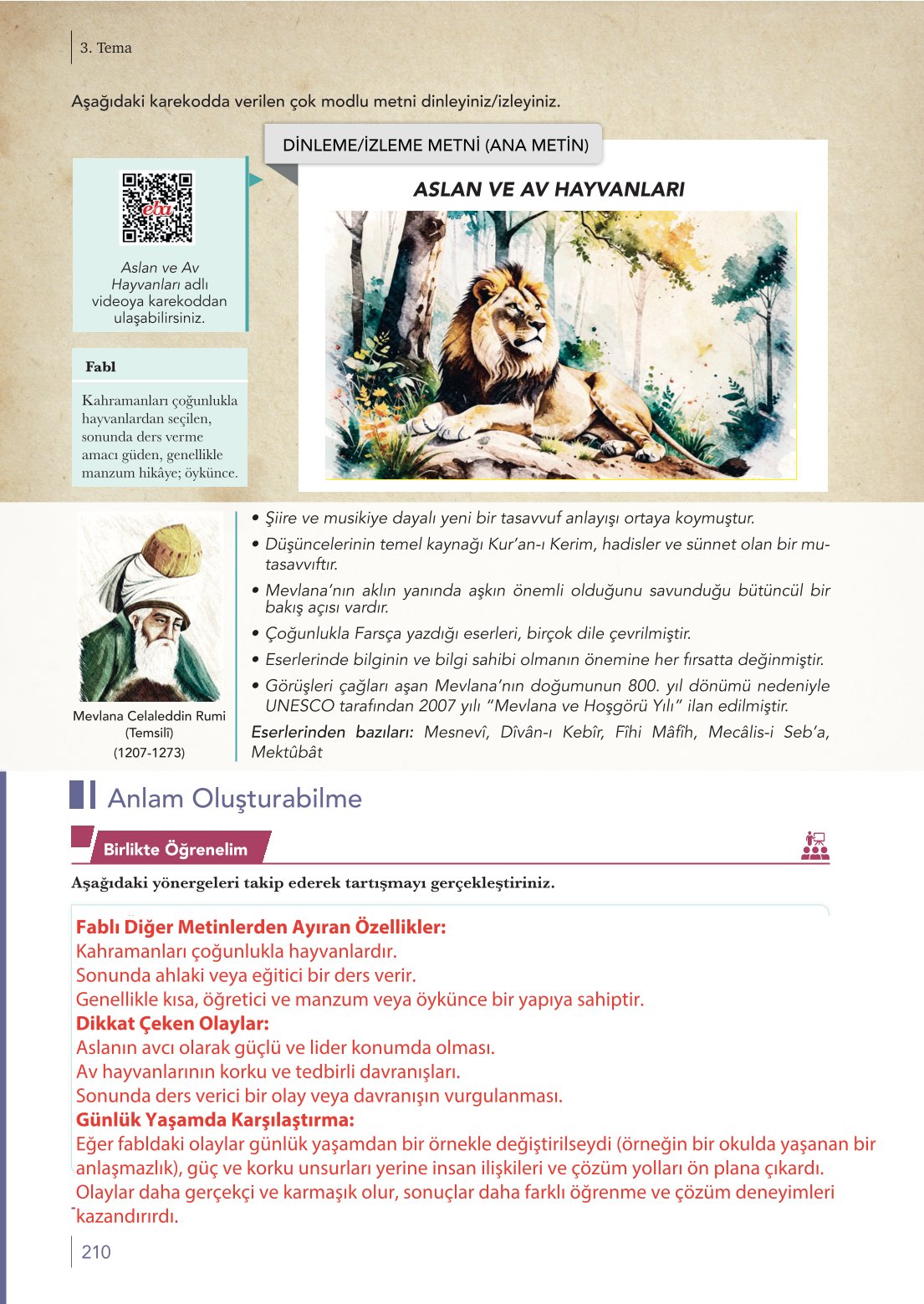 10. Sınıf Meb Yayınları Türk Dili Ve Edebiyatı Ders Kitabı Sayfa 210 Cevapları