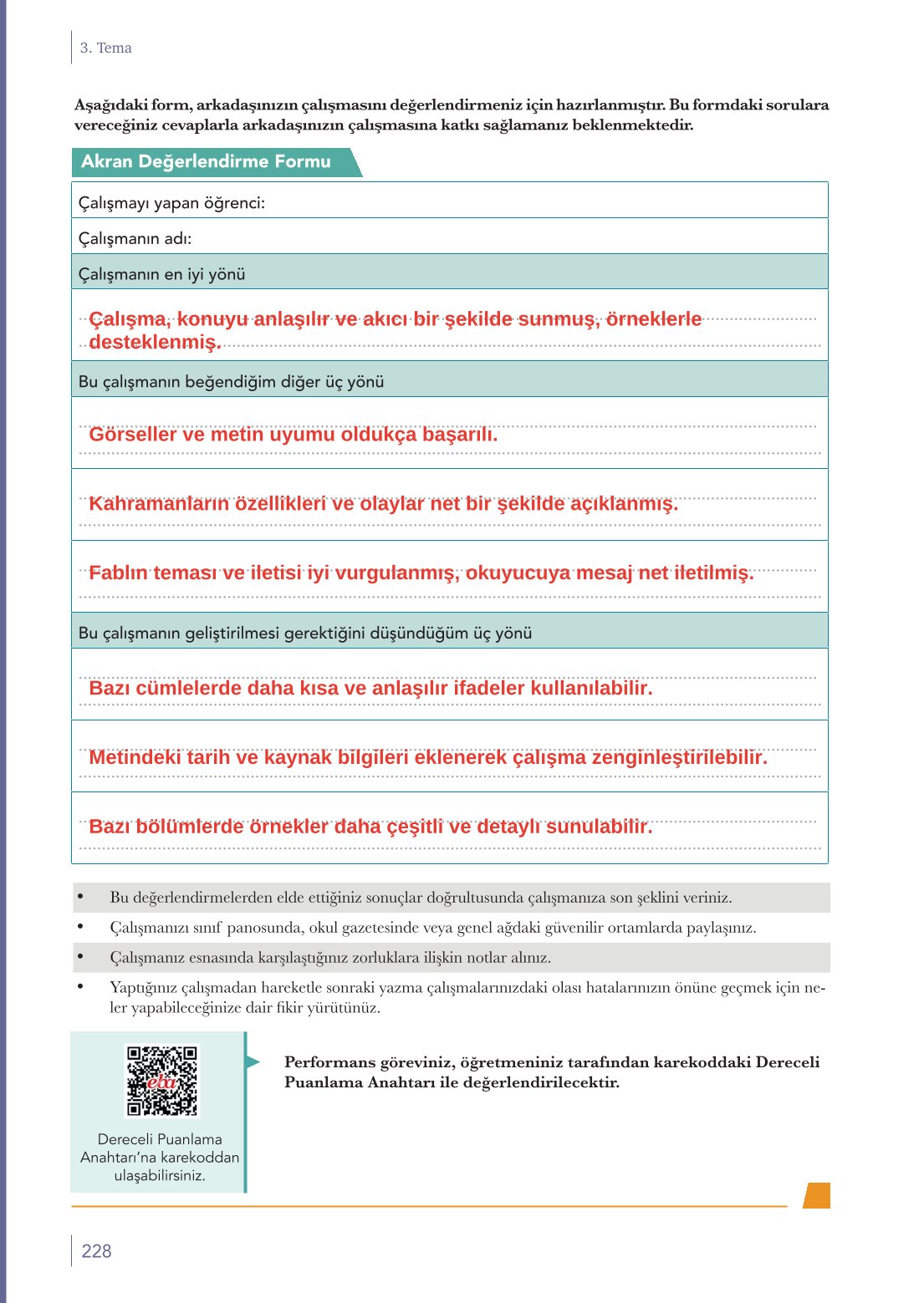 10. Sınıf Meb Yayınları Türk Dili Ve Edebiyatı Ders Kitabı Sayfa 228 Cevapları