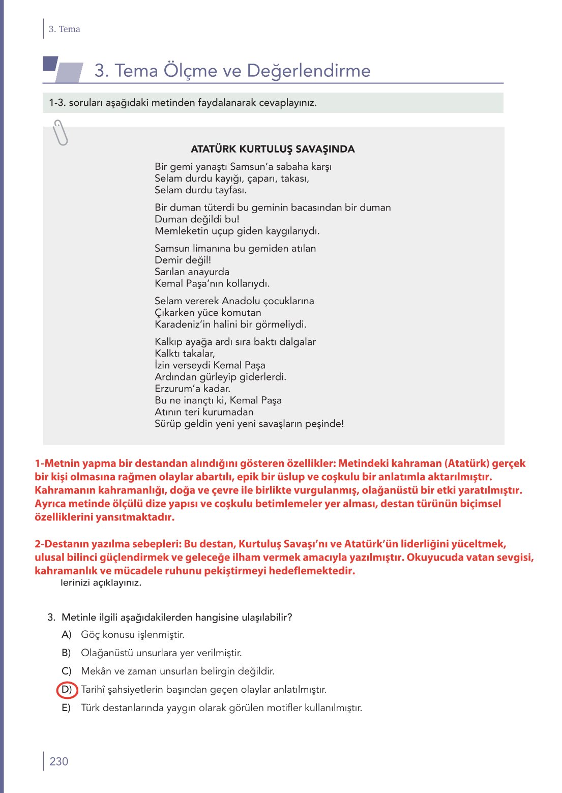 10. Sınıf Meb Yayınları Türk Dili Ve Edebiyatı Ders Kitabı Sayfa 230 Cevapları 10. Sınıf Meb Yayınları Türk Dili Ve Edebiyatı Ders Kitabı Sayfa 230 Cevapları