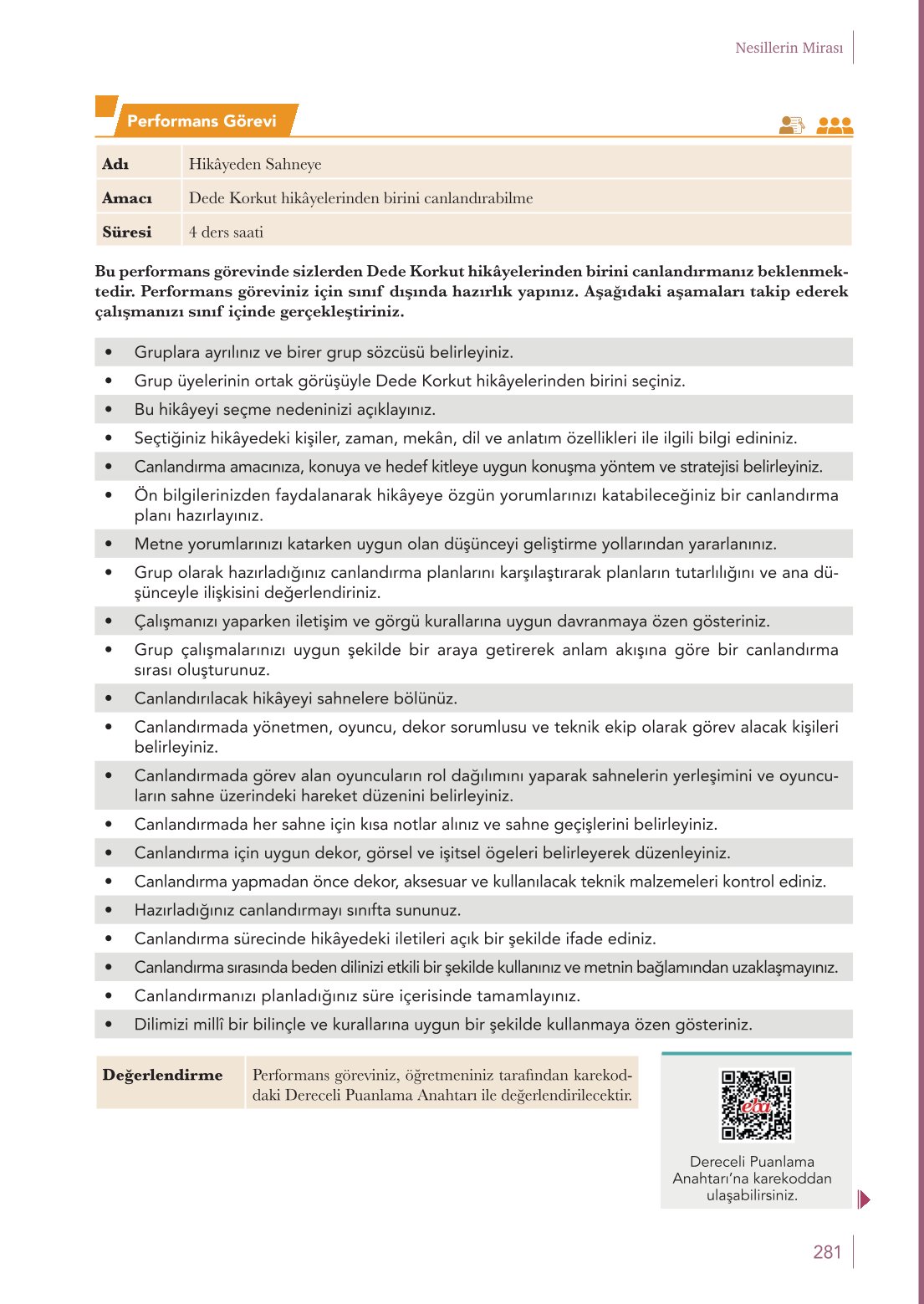 10. Sınıf Meb Yayınları Türk Dili Ve Edebiyatı Ders Kitabı Sayfa 281 Cevapları