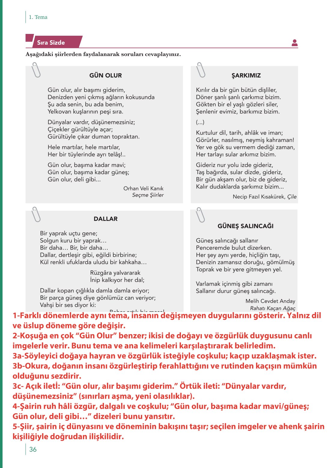 10. Sınıf Meb Yayınları Türk Dili Ve Edebiyatı Ders Kitabı Sayfa 36 Cevapları
