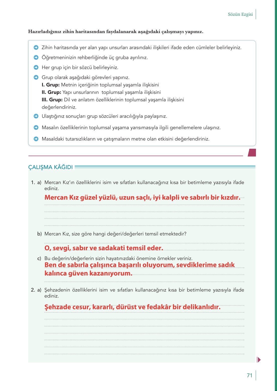 10. Sınıf Meb Yayınları Türk Dili Ve Edebiyatı Ders Kitabı Sayfa 71 Cevapları 10. Sınıf Meb Yayınları Türk Dili Ve Edebiyatı Ders Kitabı Sayfa 71 Cevapları