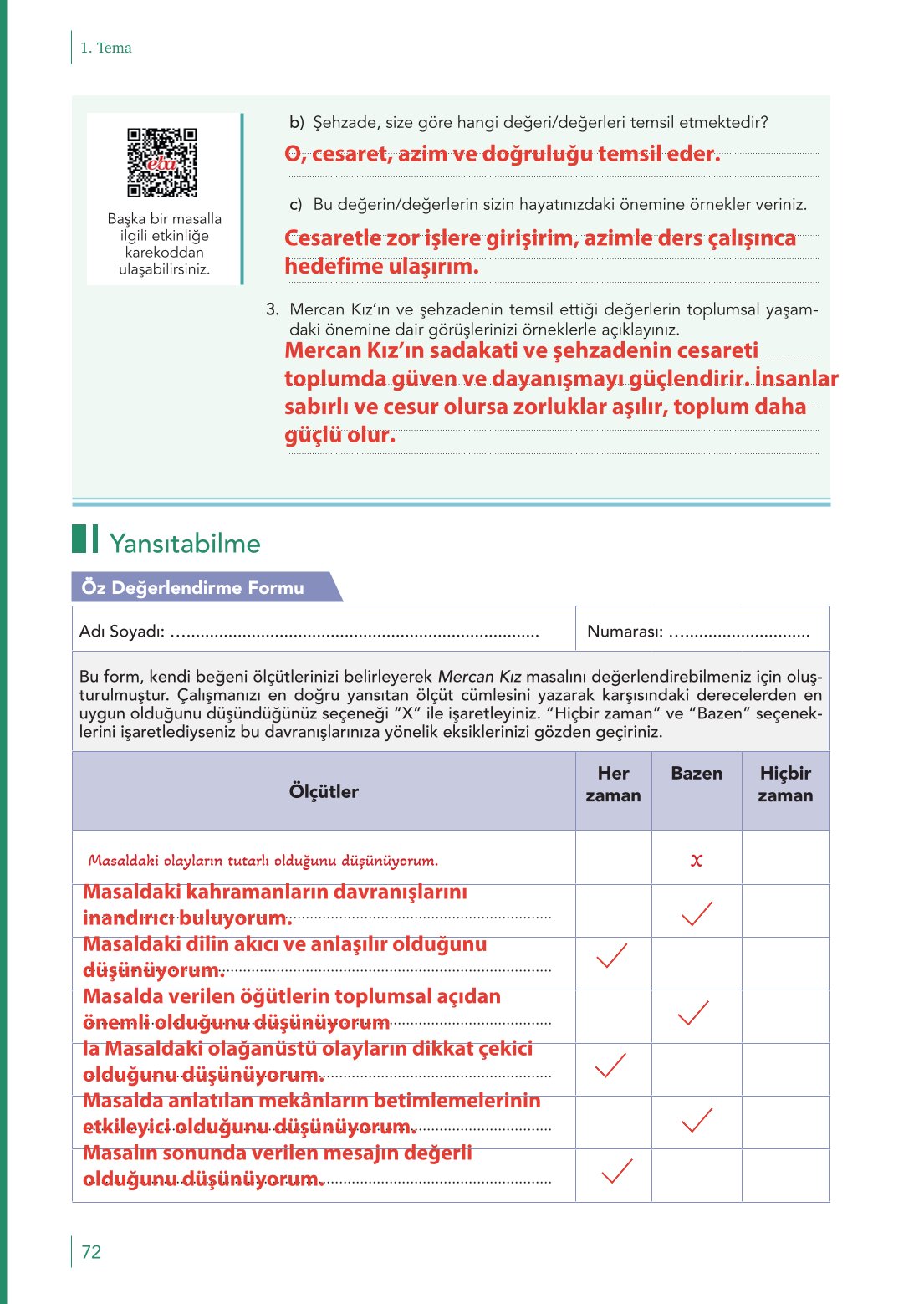 10. Sınıf Meb Yayınları Türk Dili Ve Edebiyatı Ders Kitabı Sayfa 72 Cevapları