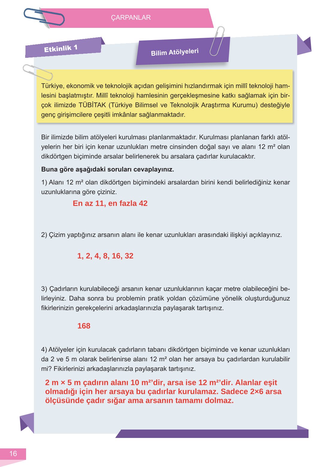 6. Sınıf Meb Yayınları Matematik Ders Kitabı Sayfa 16 Cevapları