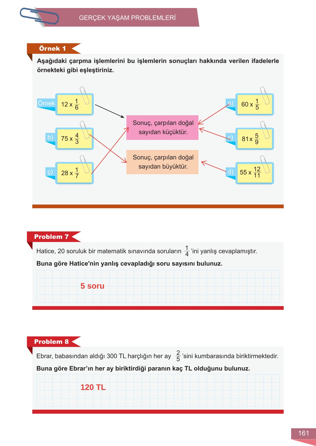 6. Sınıf Meb Yayınları Matematik Ders Kitabı Sayfa 161 Cevapları