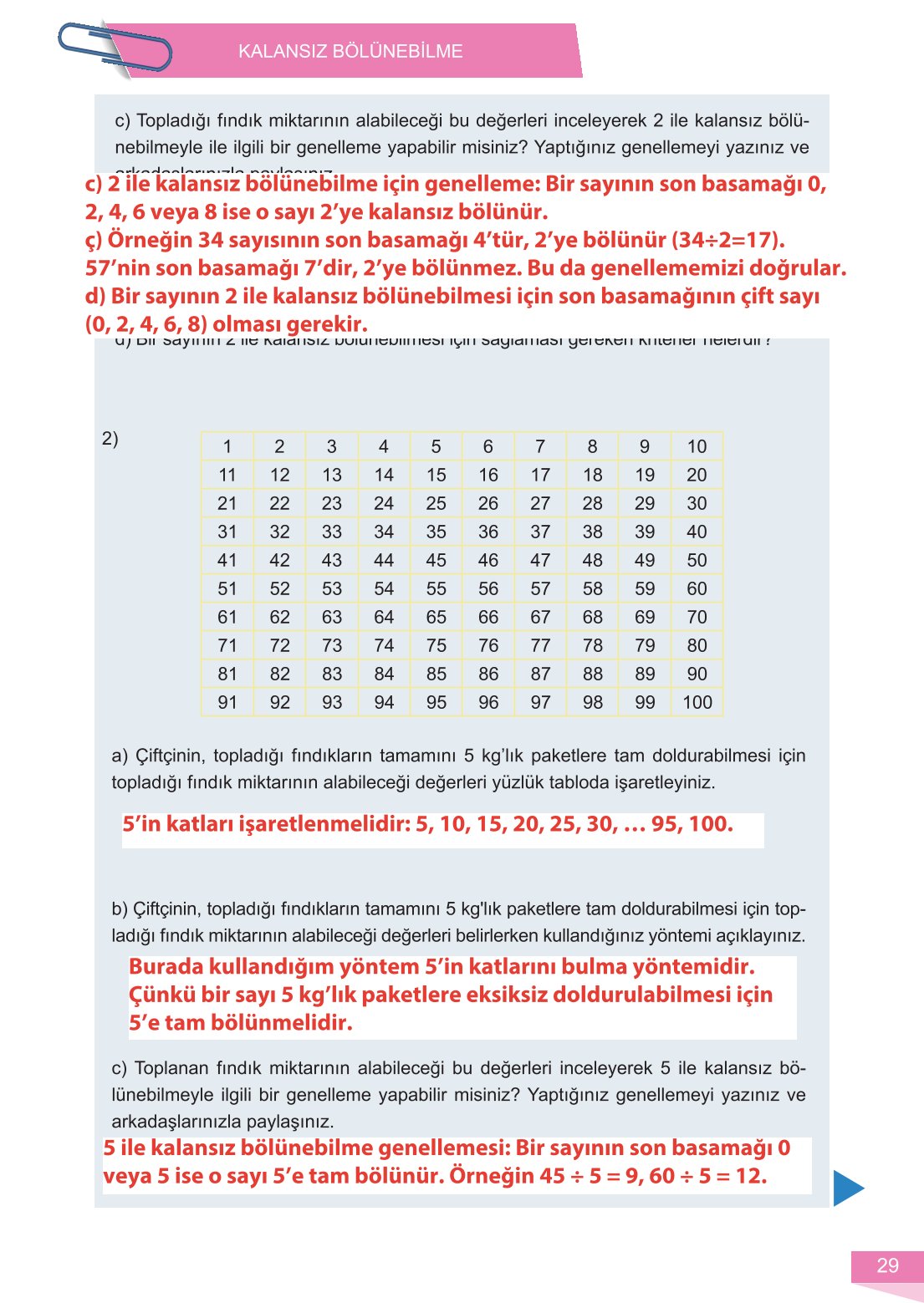 6. Sınıf Meb Yayınları Matematik Ders Kitabı Sayfa 29 Cevapları