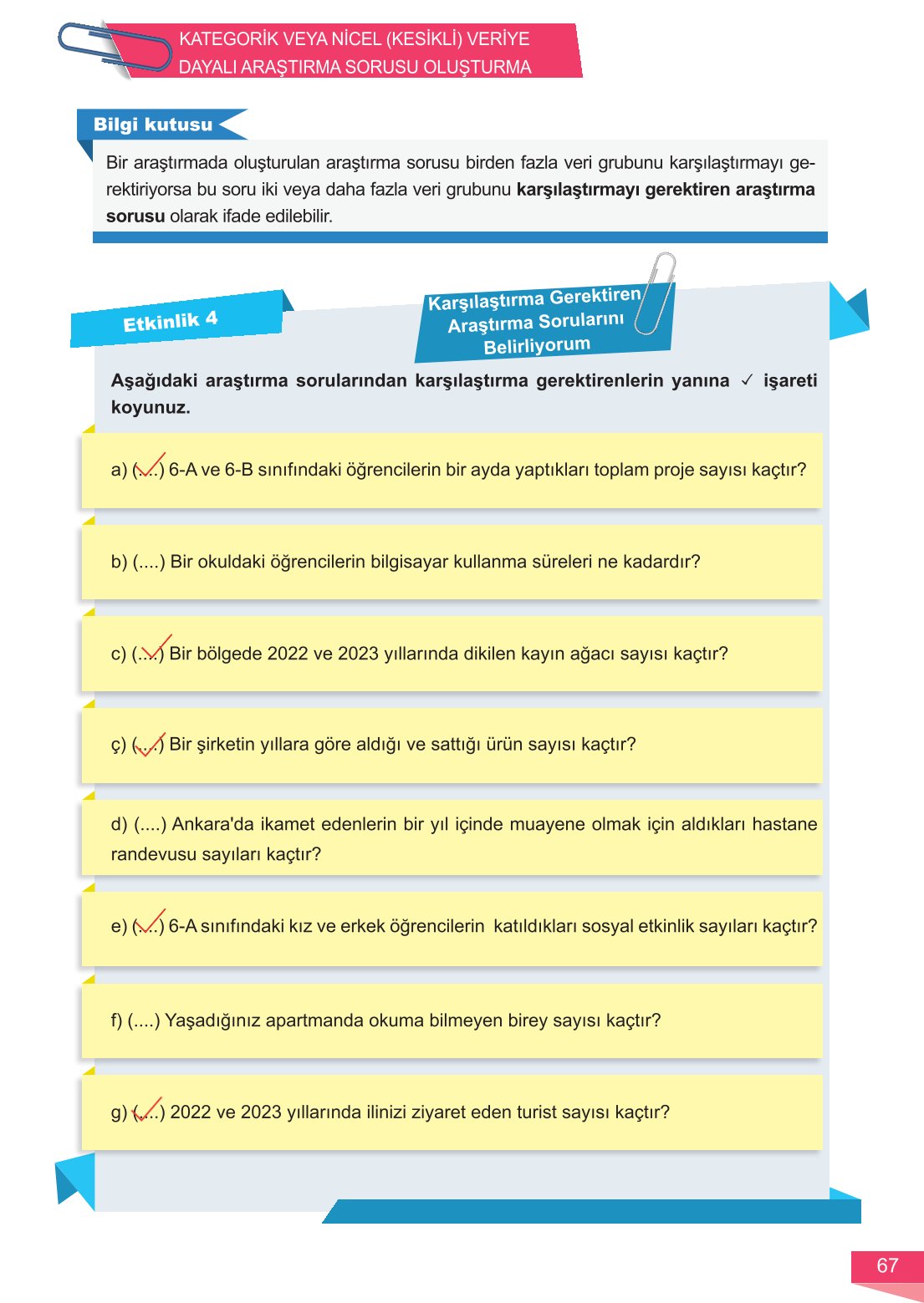 6. Sınıf Meb Yayınları Matematik Ders Kitabı Sayfa 67 Cevapları