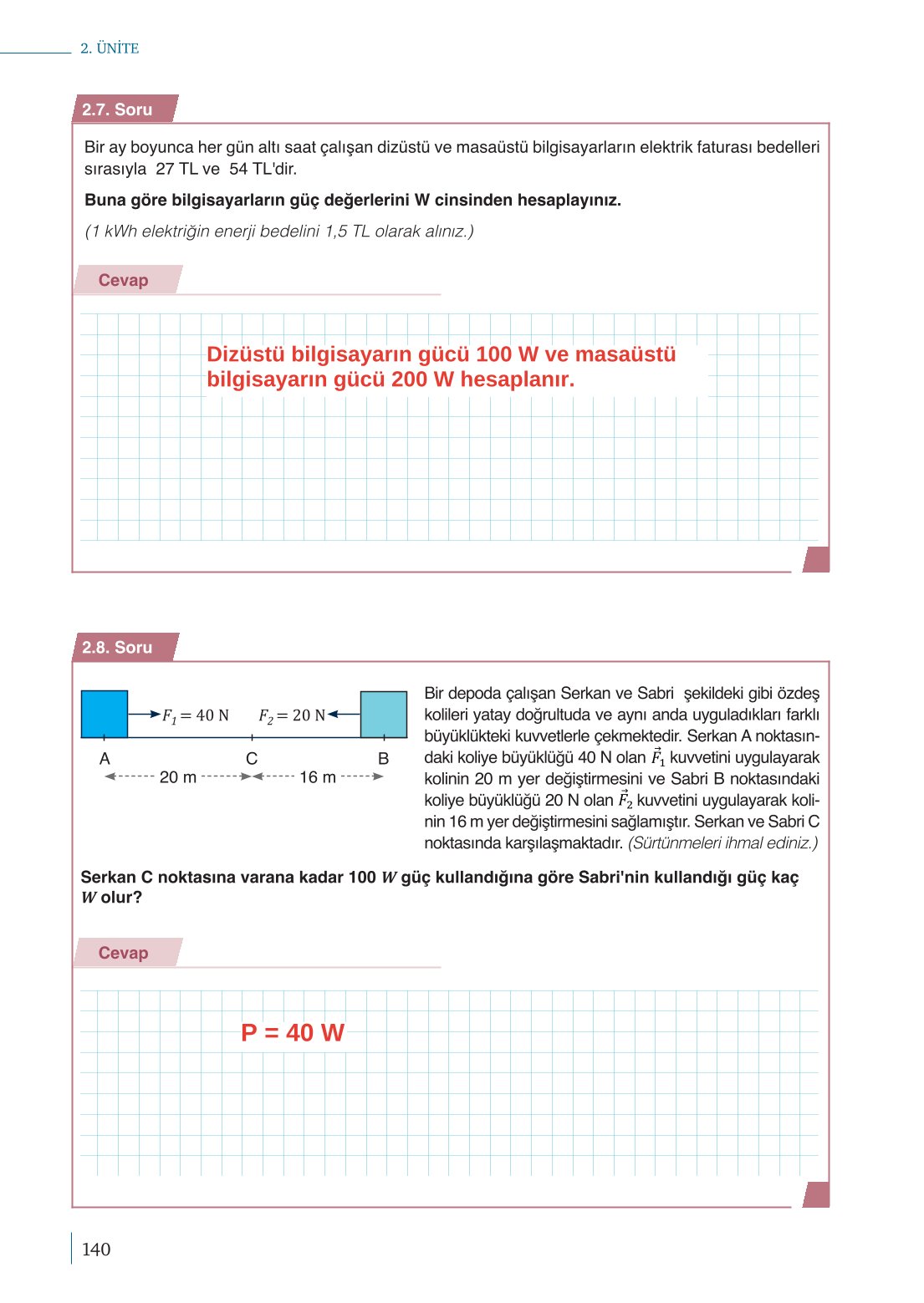 10. Sınıf Meb Yayınları Fizik Ders Kitabı Sayfa 140 Cevapları 10. Sınıf Meb Yayınları Fizik Ders Kitabı Sayfa 140 Cevapları