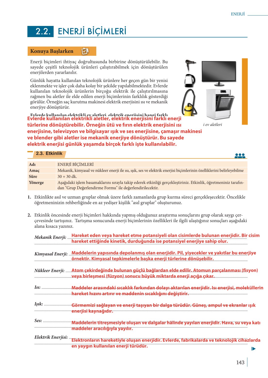 10. Sınıf Meb Yayınları Fizik Ders Kitabı Sayfa 143 Cevapları 10. Sınıf Meb Yayınları Fizik Ders Kitabı Sayfa 143 Cevapları