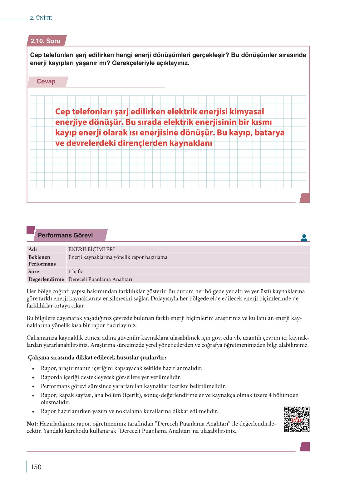 10. Sınıf Meb Yayınları Fizik Ders Kitabı Sayfa 150 Cevapları