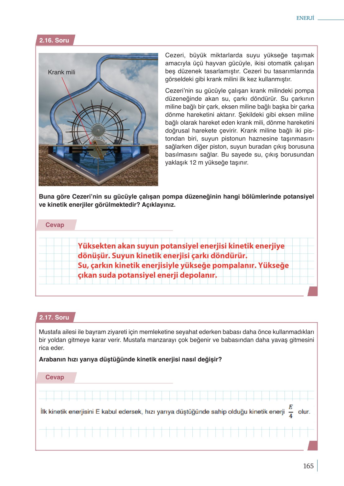 10. Sınıf Meb Yayınları Fizik Ders Kitabı Sayfa 165 Cevapları 10. Sınıf Meb Yayınları Fizik Ders Kitabı Sayfa 165 Cevapları