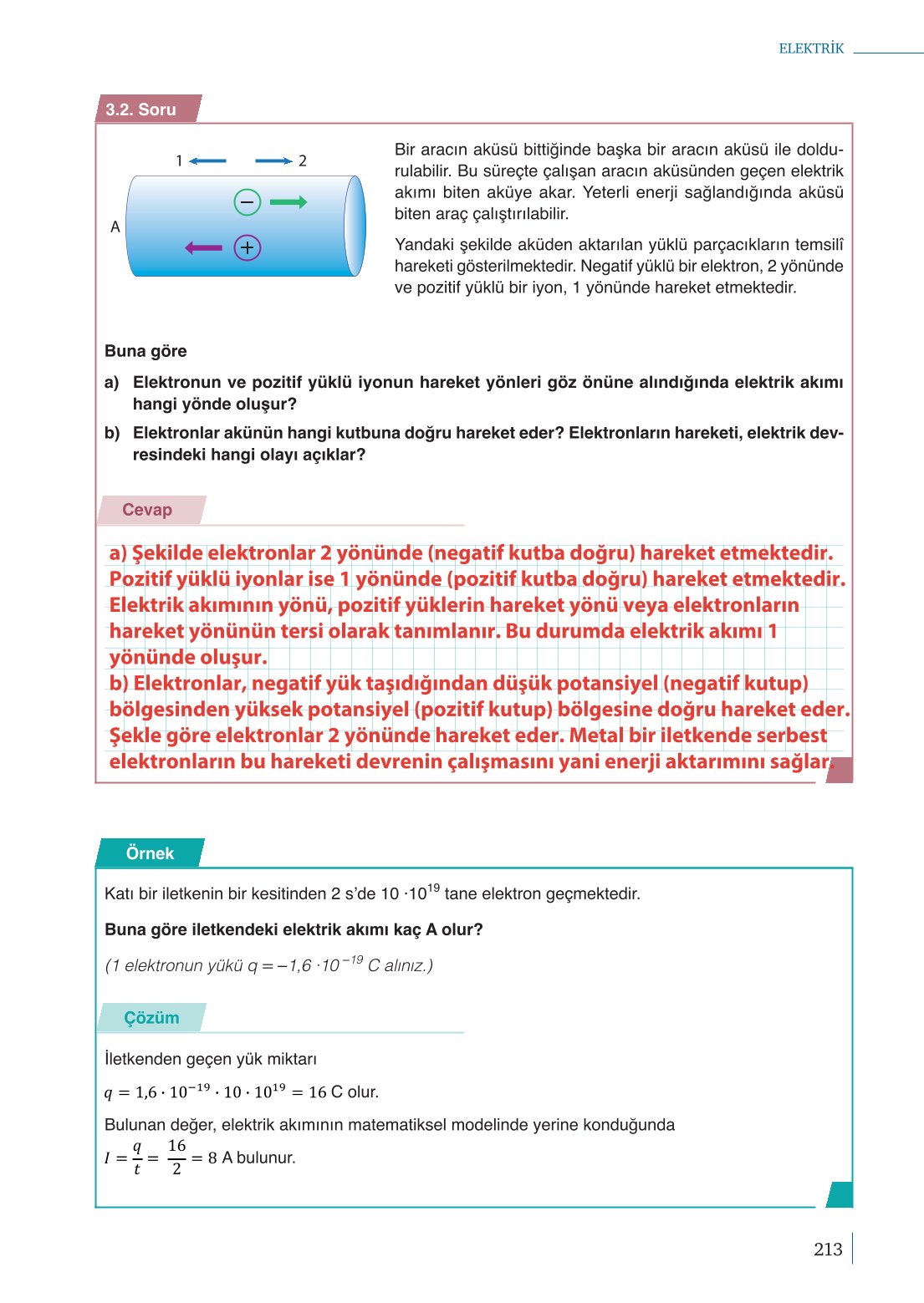 10. Sınıf Meb Yayınları Fizik Ders Kitabı Sayfa 213 Cevapları