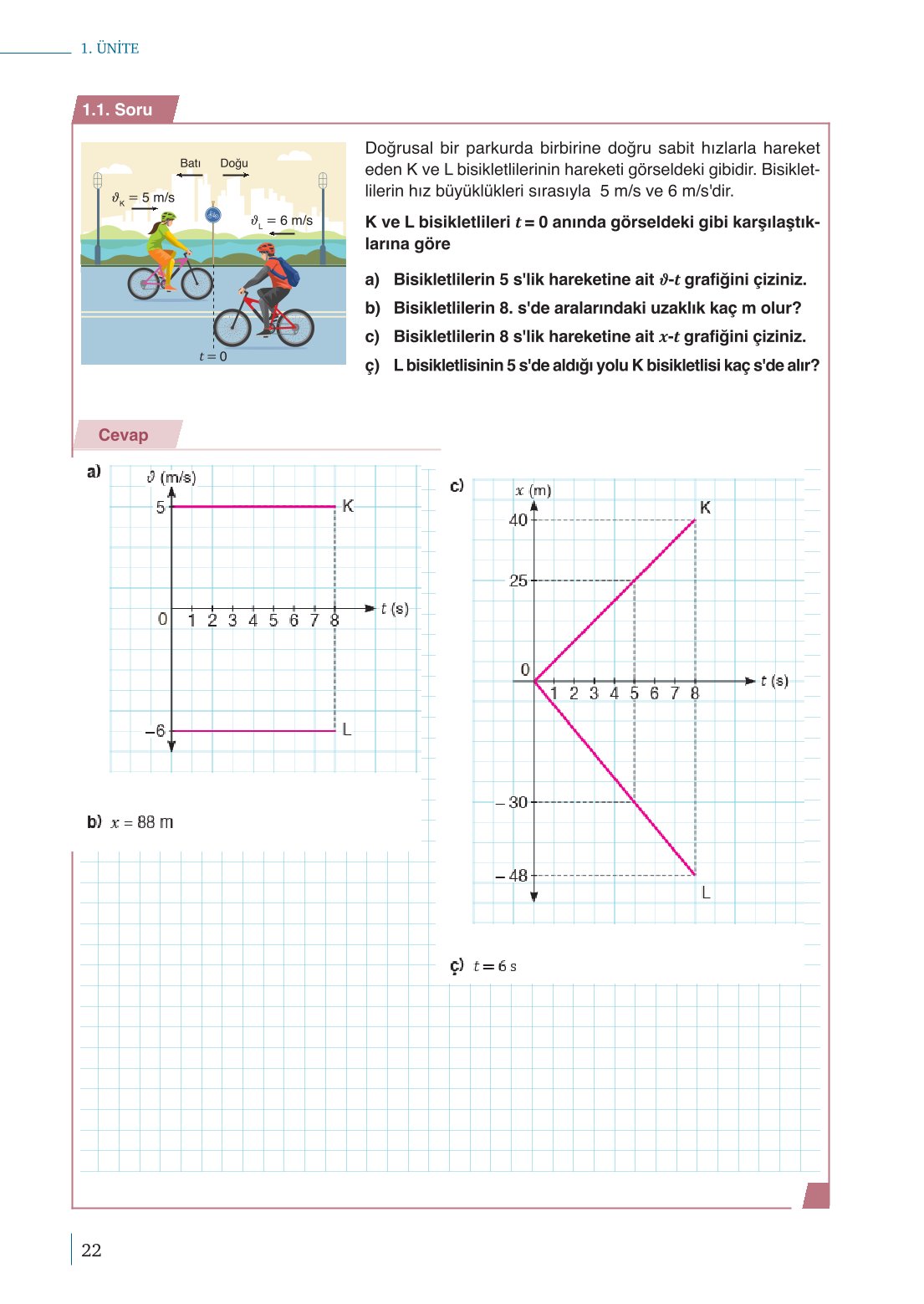 10. Sınıf Meb Yayınları Fizik Ders Kitabı Sayfa 22 Cevapları