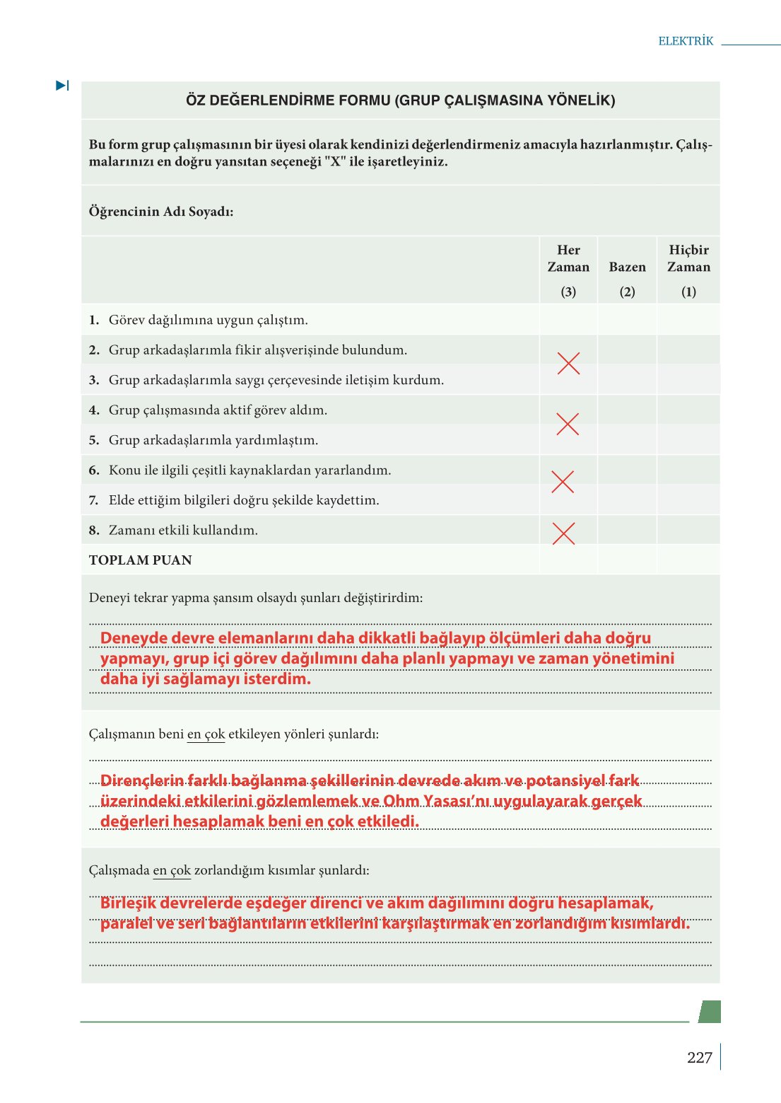 10. Sınıf Meb Yayınları Fizik Ders Kitabı Sayfa 227 Cevapları