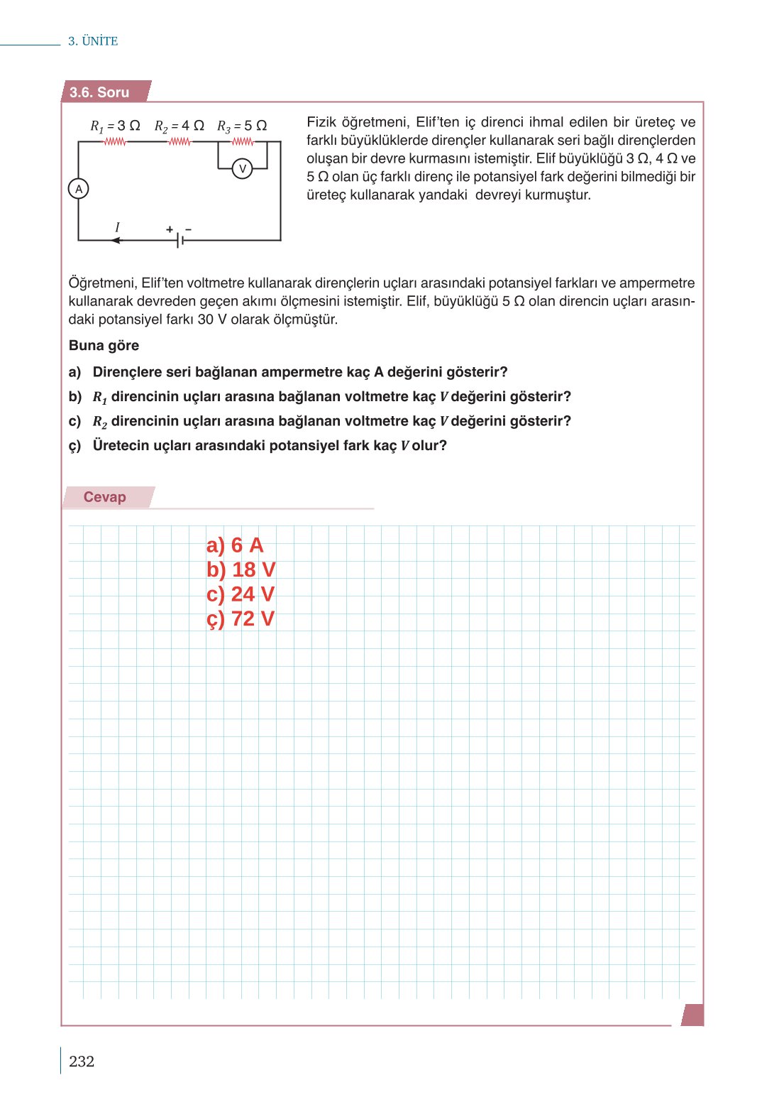 10. Sınıf Meb Yayınları Fizik Ders Kitabı Sayfa 232 Cevapları