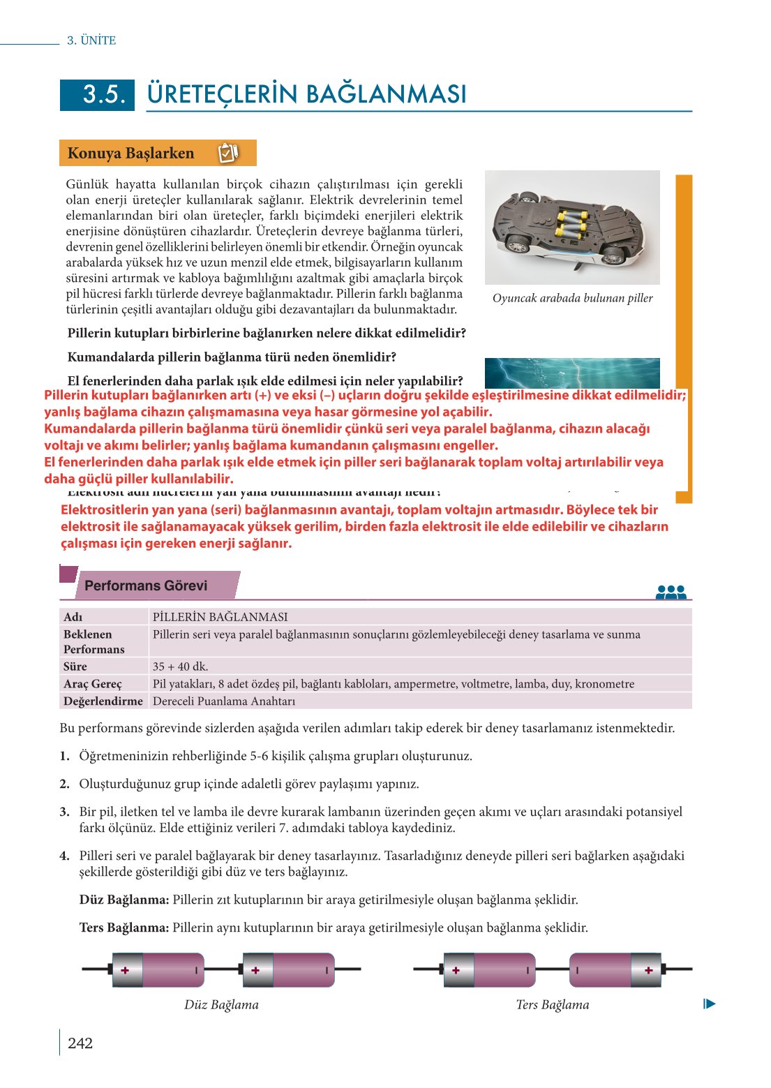 10. Sınıf Meb Yayınları Fizik Ders Kitabı Sayfa 242 Cevapları