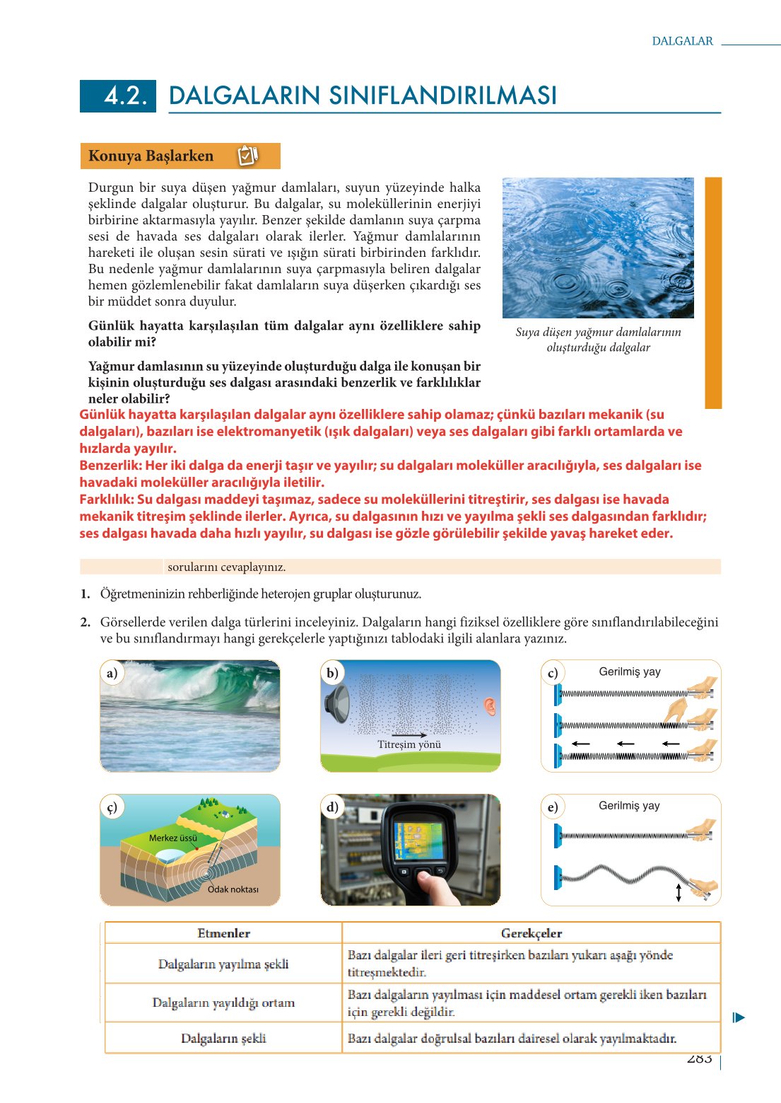 10. Sınıf Meb Yayınları Fizik Ders Kitabı Sayfa 283 Cevapları
