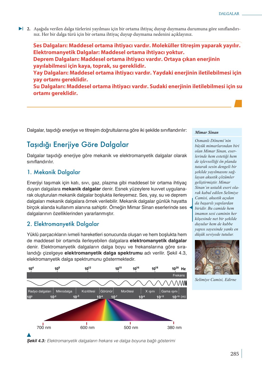 10. Sınıf Meb Yayınları Fizik Ders Kitabı Sayfa 285 Cevapları