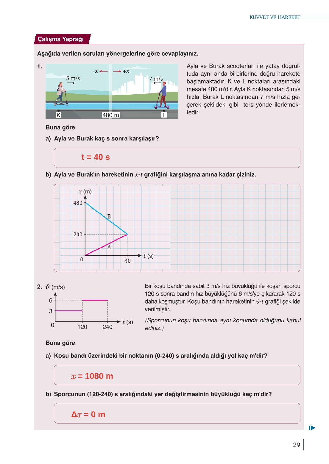 10. Sınıf Meb Yayınları Fizik Ders Kitabı Sayfa 29 Cevapları