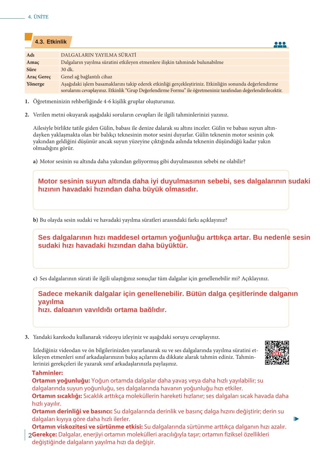 10. Sınıf Meb Yayınları Fizik Ders Kitabı Sayfa 292 Cevapları