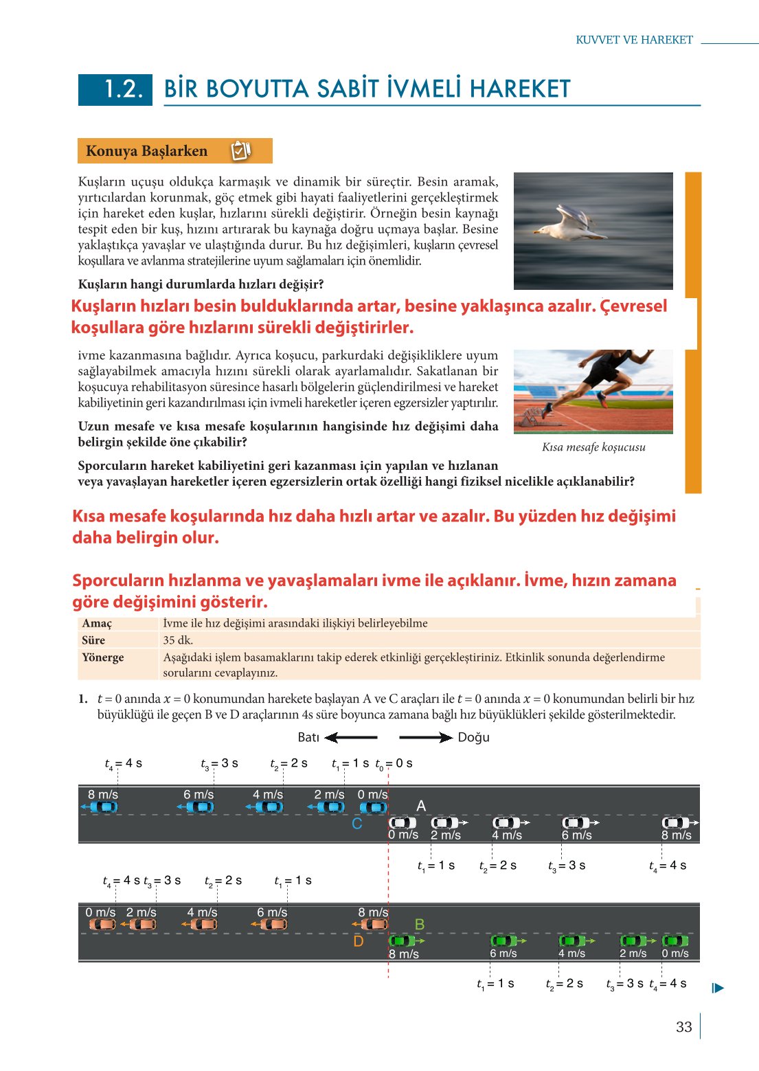 10. Sınıf Meb Yayınları Fizik Ders Kitabı Sayfa 33 Cevapları