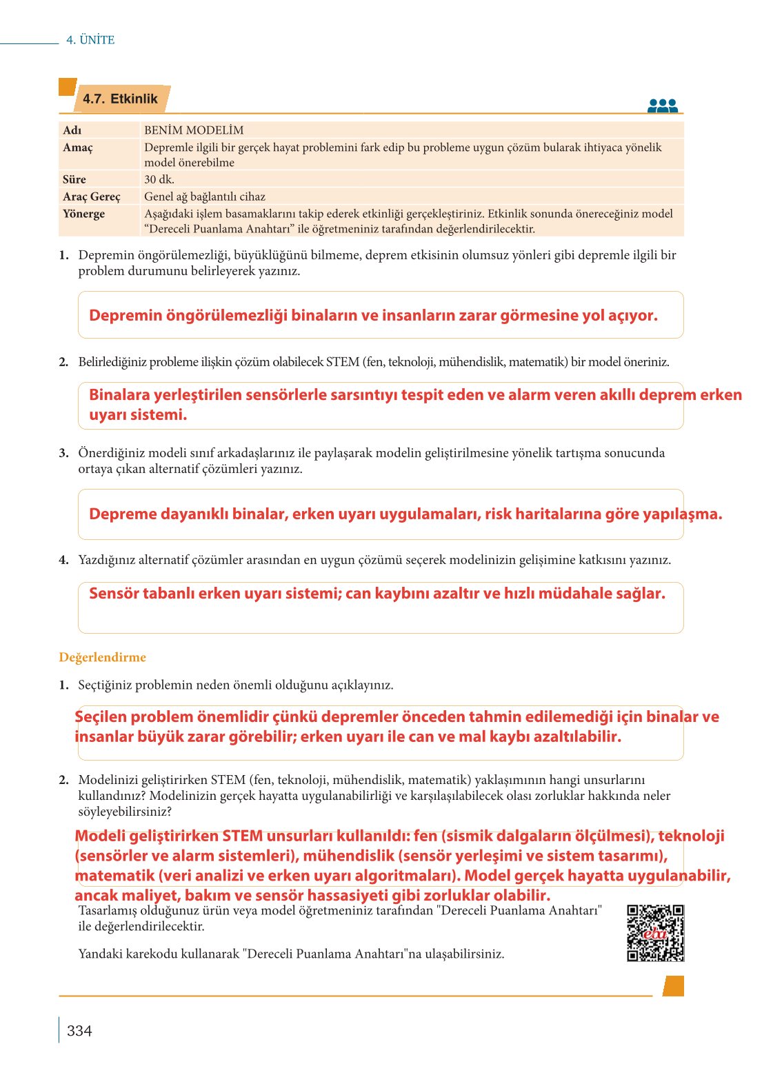 10. Sınıf Meb Yayınları Fizik Ders Kitabı Sayfa 334 Cevapları