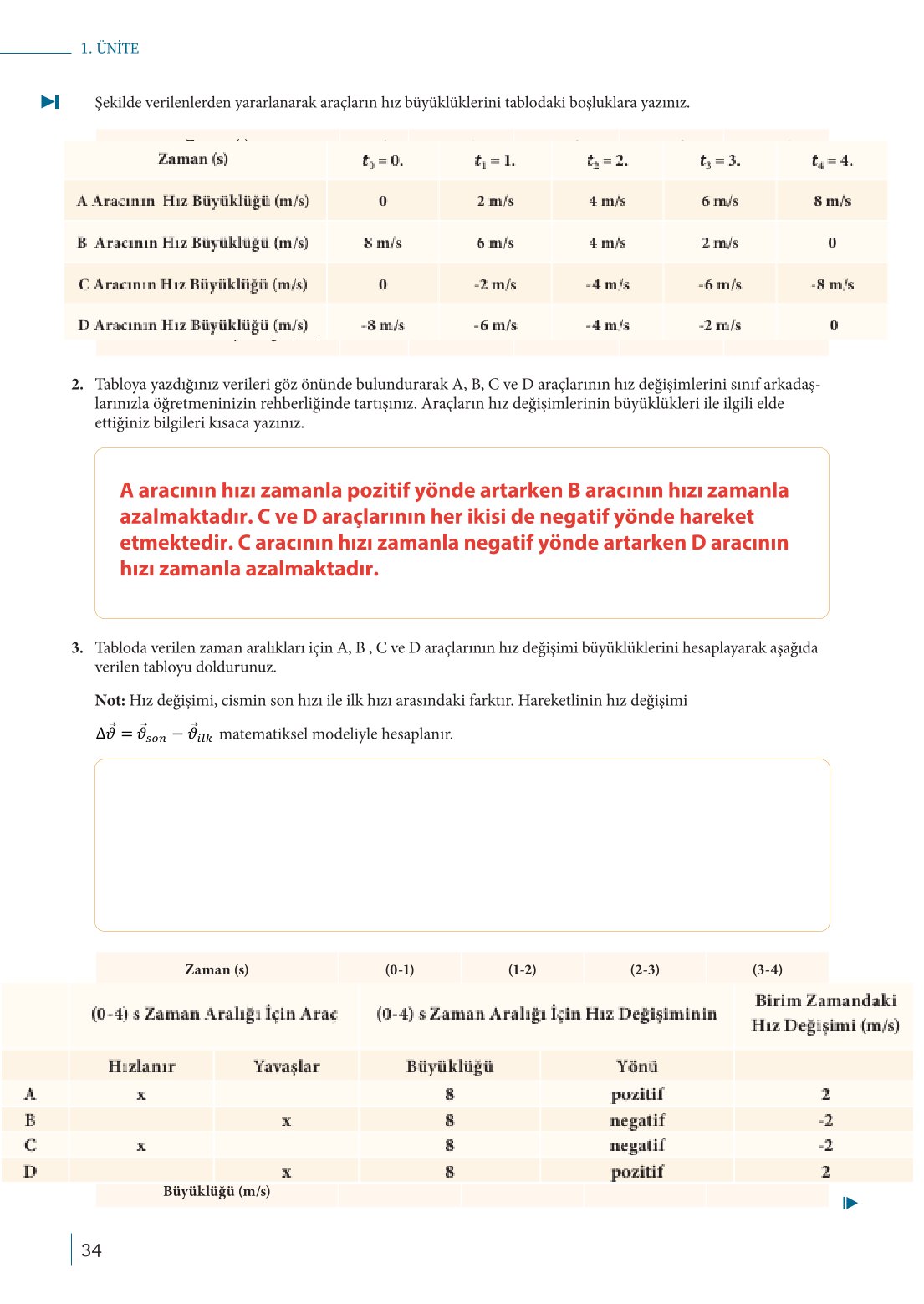10. Sınıf Meb Yayınları Fizik Ders Kitabı Sayfa 34 Cevapları