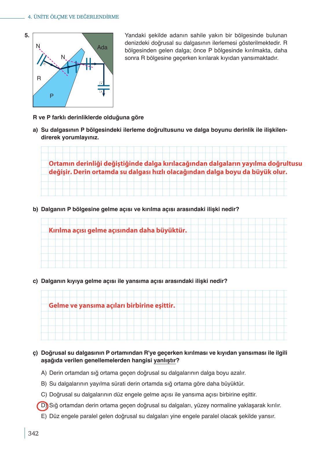 10. Sınıf Meb Yayınları Fizik Ders Kitabı Sayfa 342 Cevapları