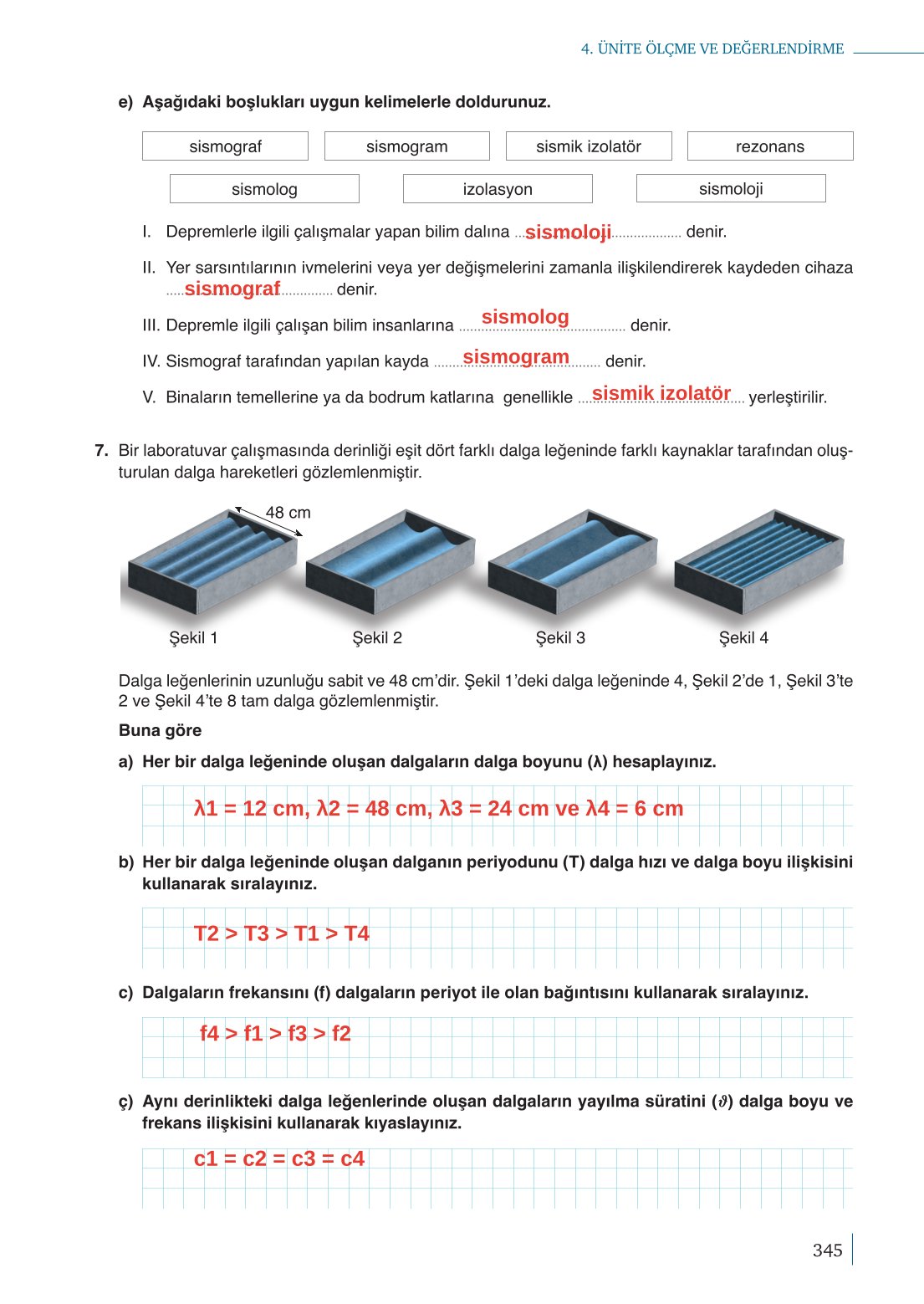 10. Sınıf Meb Yayınları Fizik Ders Kitabı Sayfa 345 Cevapları