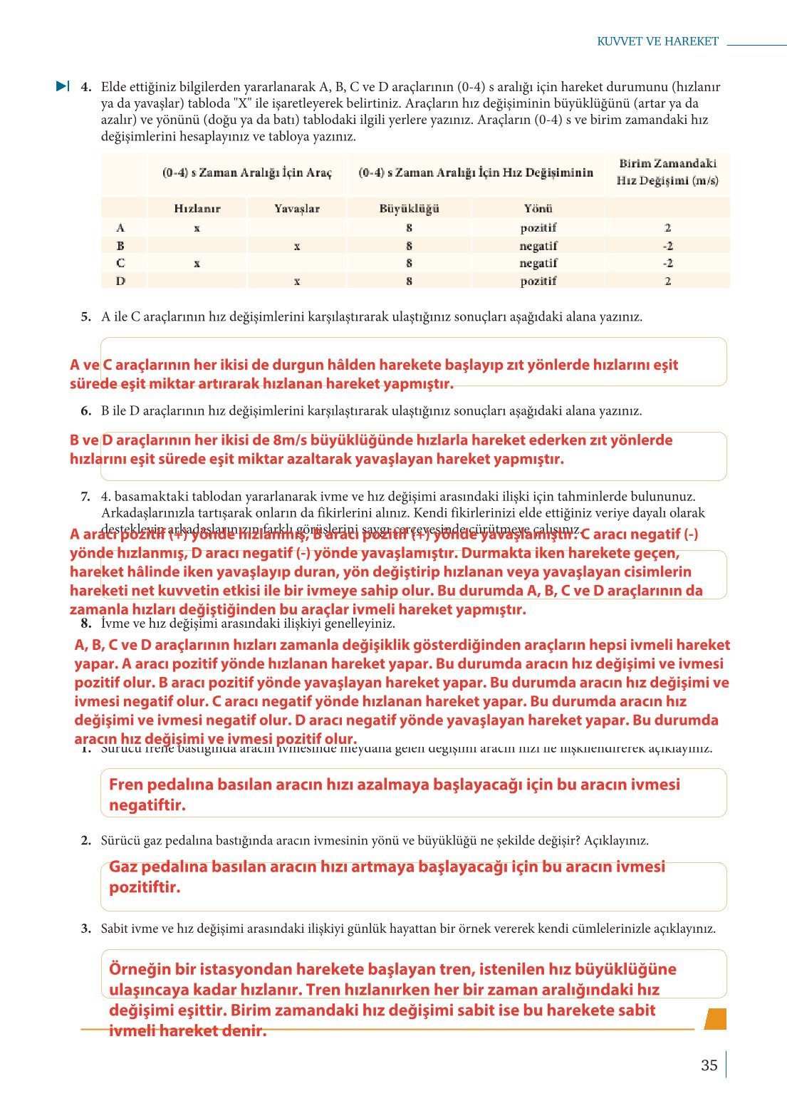 10. Sınıf Meb Yayınları Fizik Ders Kitabı Sayfa 35 Cevapları