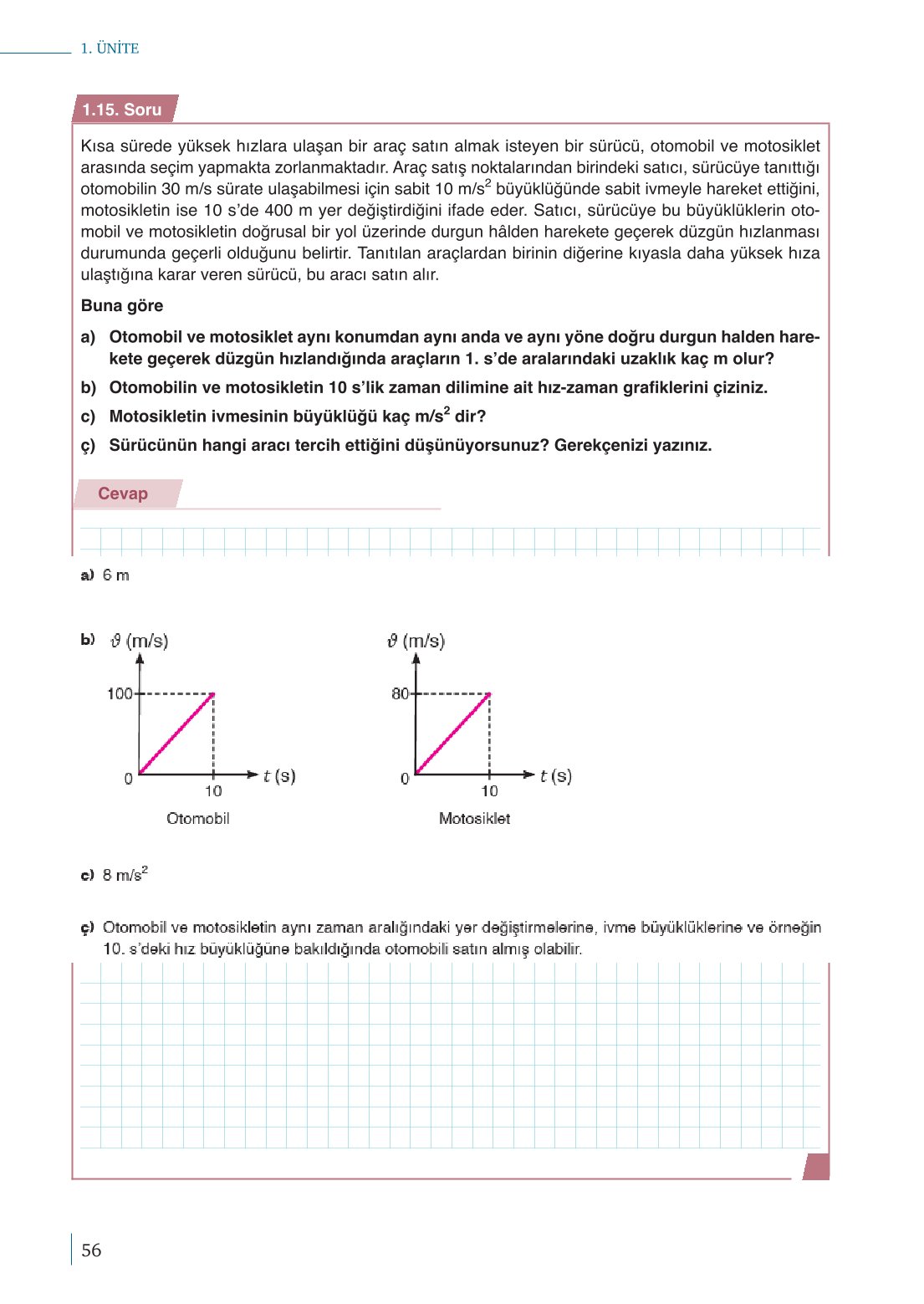 10. Sınıf Meb Yayınları Fizik Ders Kitabı Sayfa 56 Cevapları