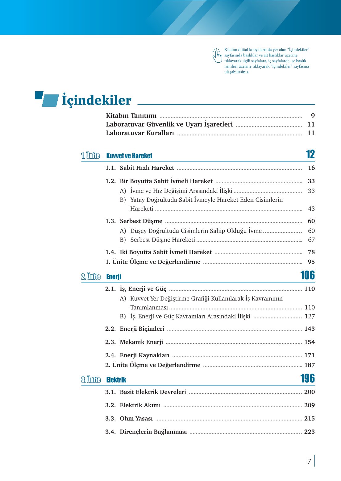 10. Sınıf Meb Yayınları Fizik Ders Kitabı Sayfa 7 Cevapları
