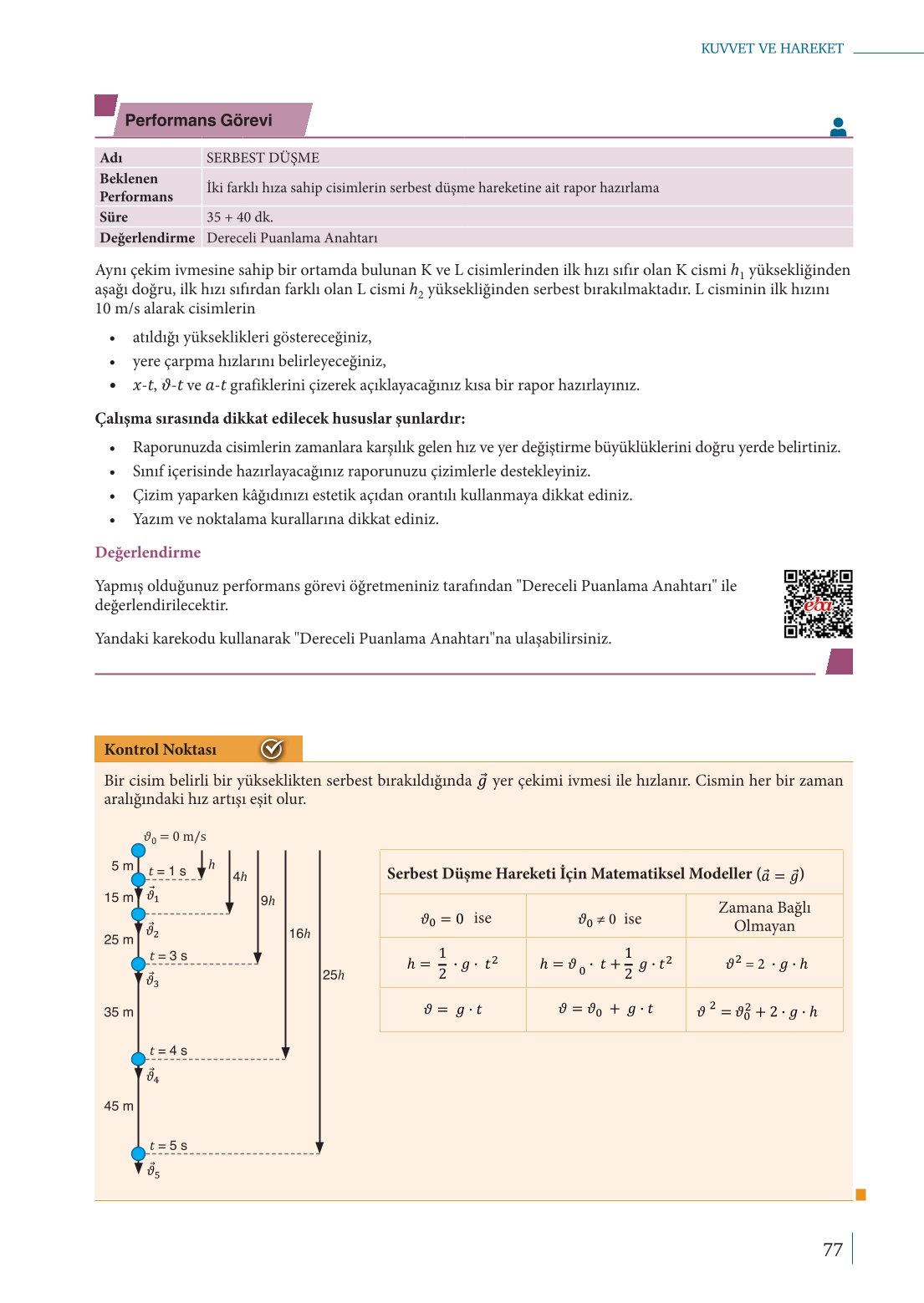 10. Sınıf Meb Yayınları Fizik Ders Kitabı Sayfa 77 Cevapları