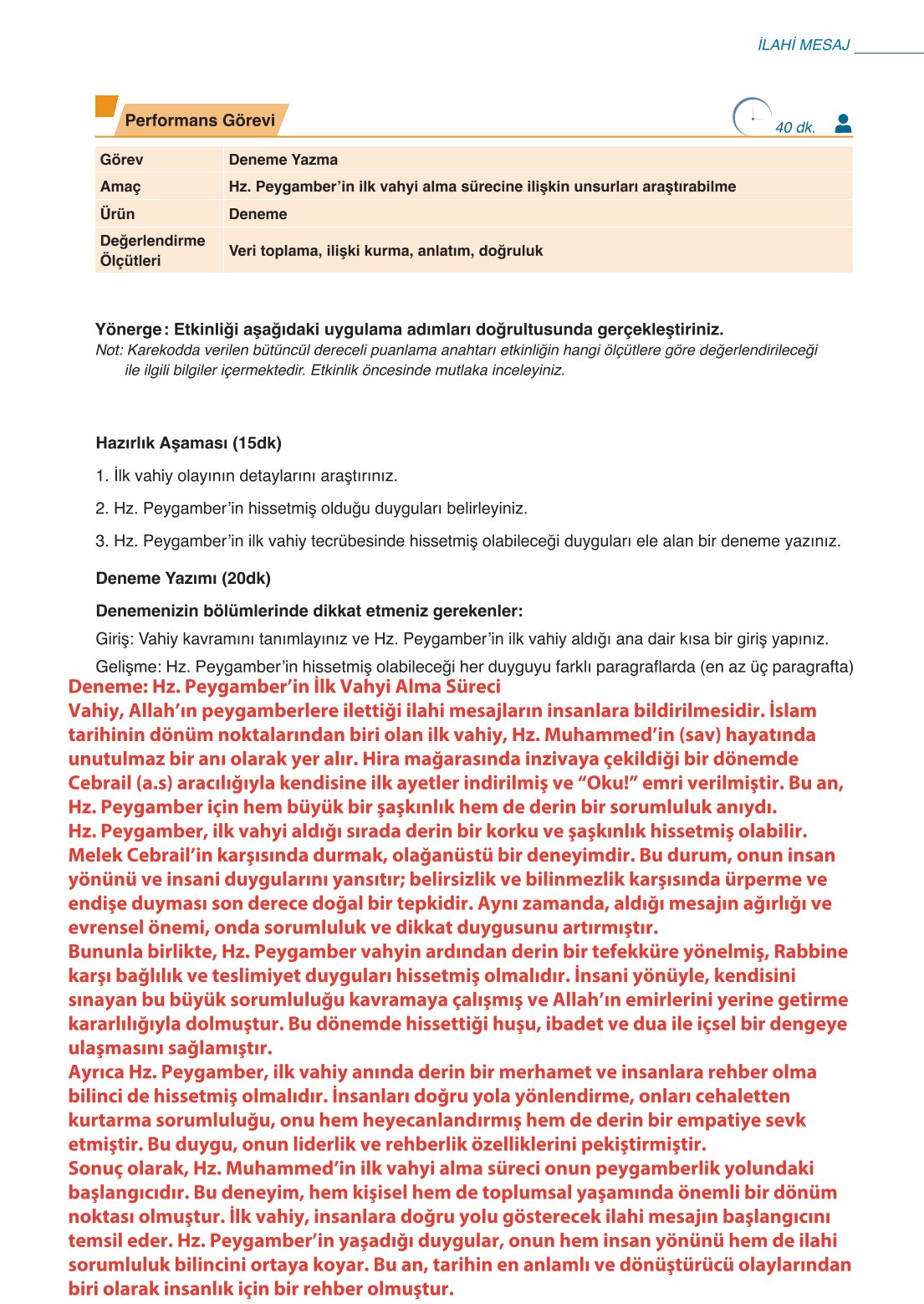 10. Sınıf Meb Yayınları Peygamberimizin Hayatı Ders Kitabı Sayfa 119 Cevapları