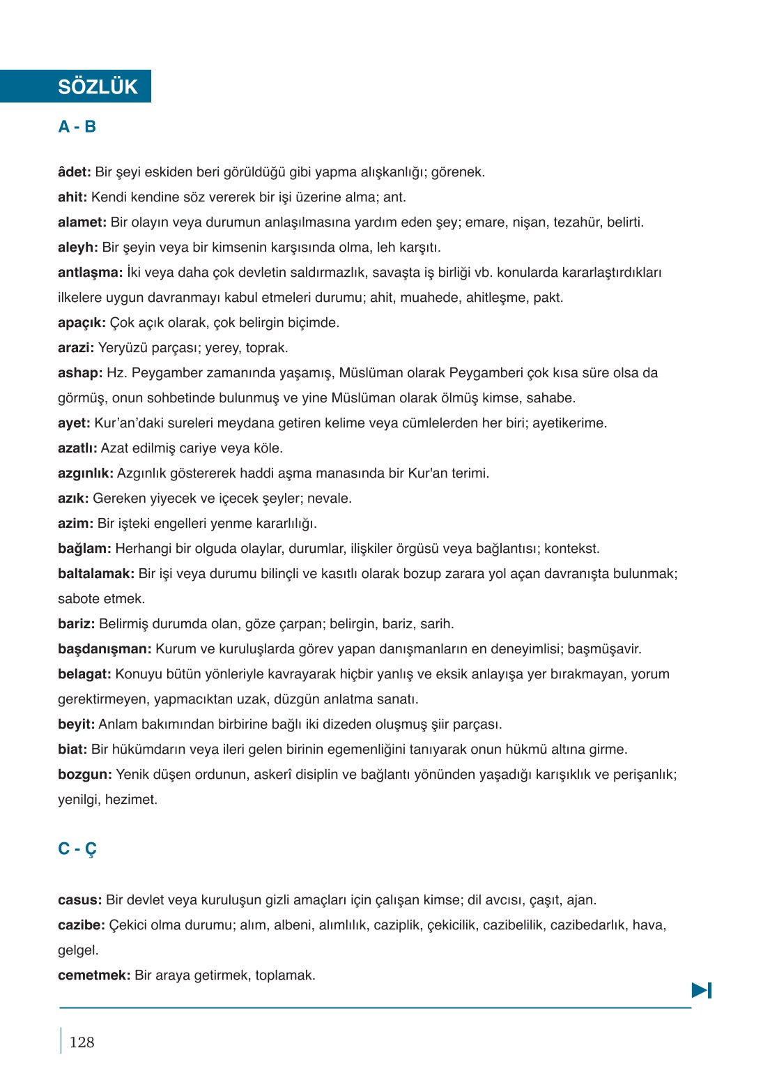 10. Sınıf Meb Yayınları Peygamberimizin Hayatı Ders Kitabı Sayfa 128 Cevapları