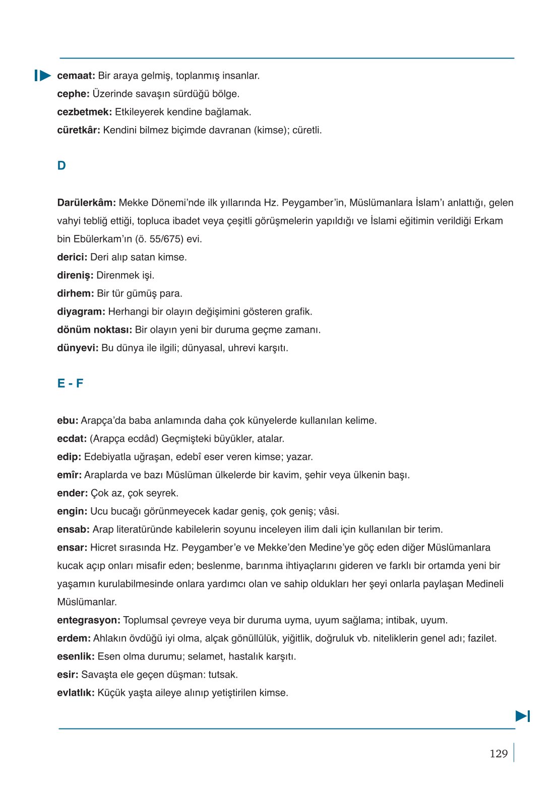 10. Sınıf Meb Yayınları Peygamberimizin Hayatı Ders Kitabı Sayfa 129 Cevapları