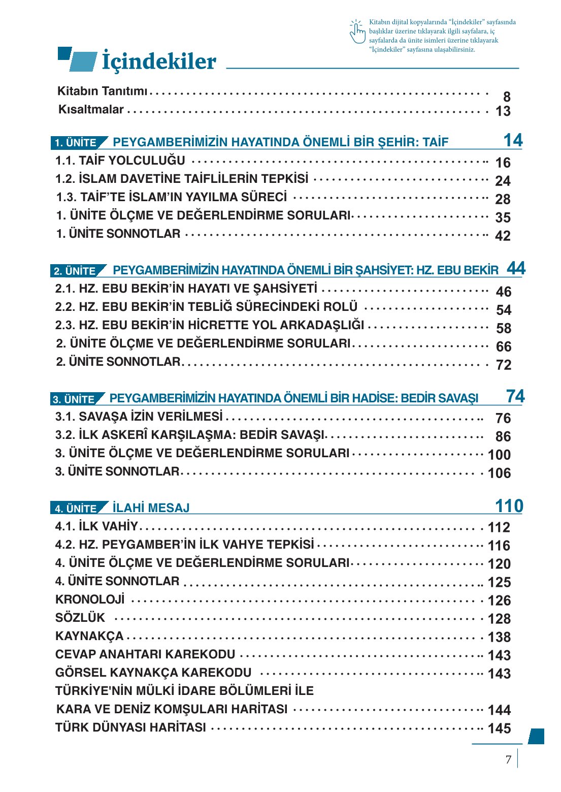 10. Sınıf Meb Yayınları Peygamberimizin Hayatı Ders Kitabı Sayfa 7 Cevapları