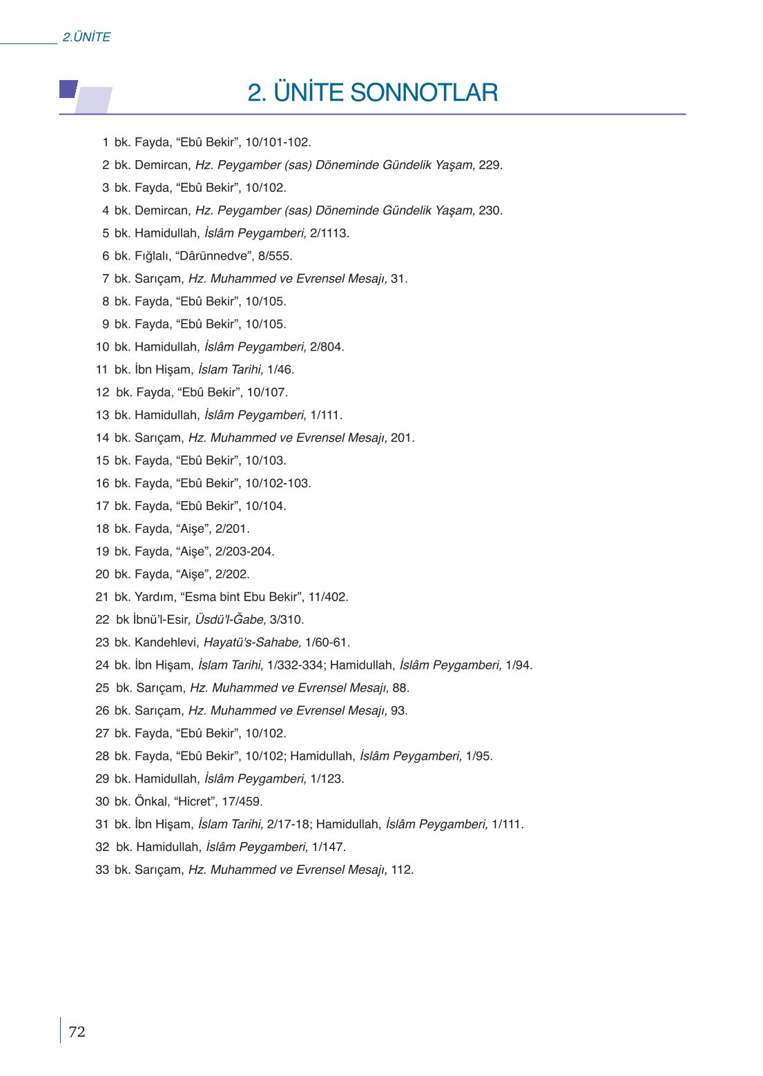 10. Sınıf Meb Yayınları Peygamberimizin Hayatı Ders Kitabı Sayfa 72 Cevapları