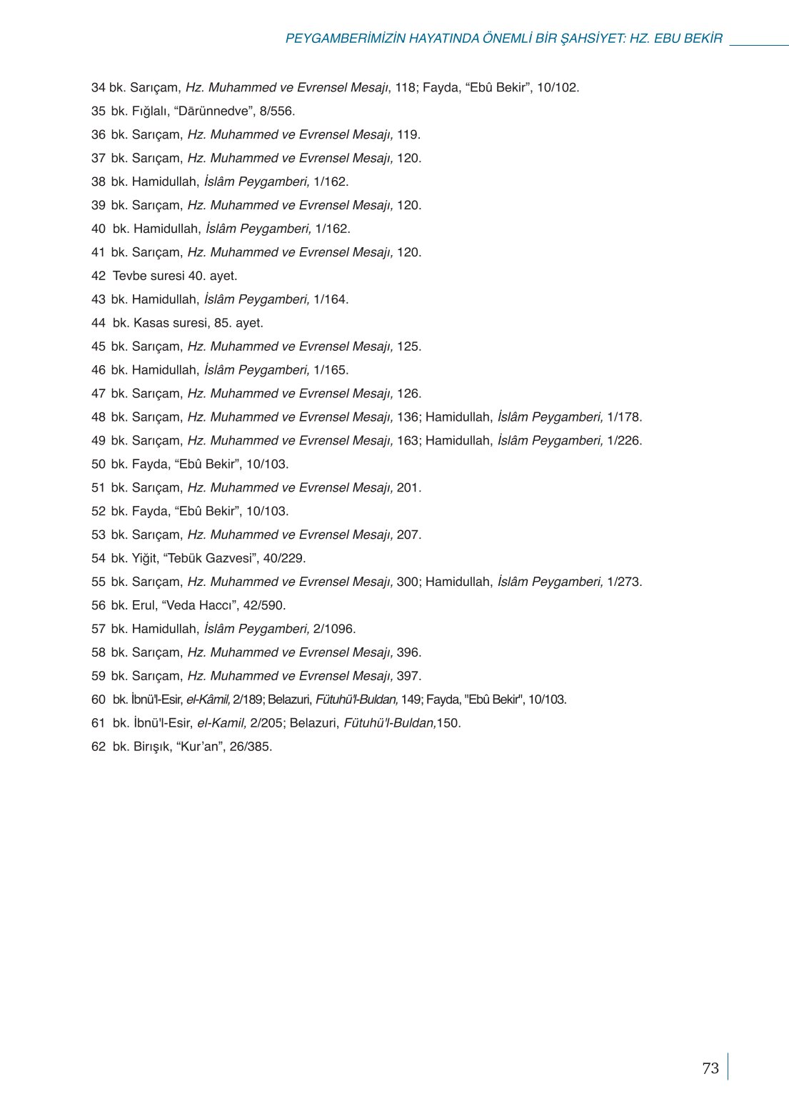 10. Sınıf Meb Yayınları Peygamberimizin Hayatı Ders Kitabı Sayfa 73 Cevapları