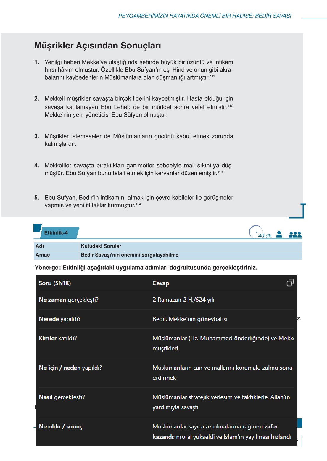 10. Sınıf Meb Yayınları Peygamberimizin Hayatı Ders Kitabı Sayfa 97 Cevapları