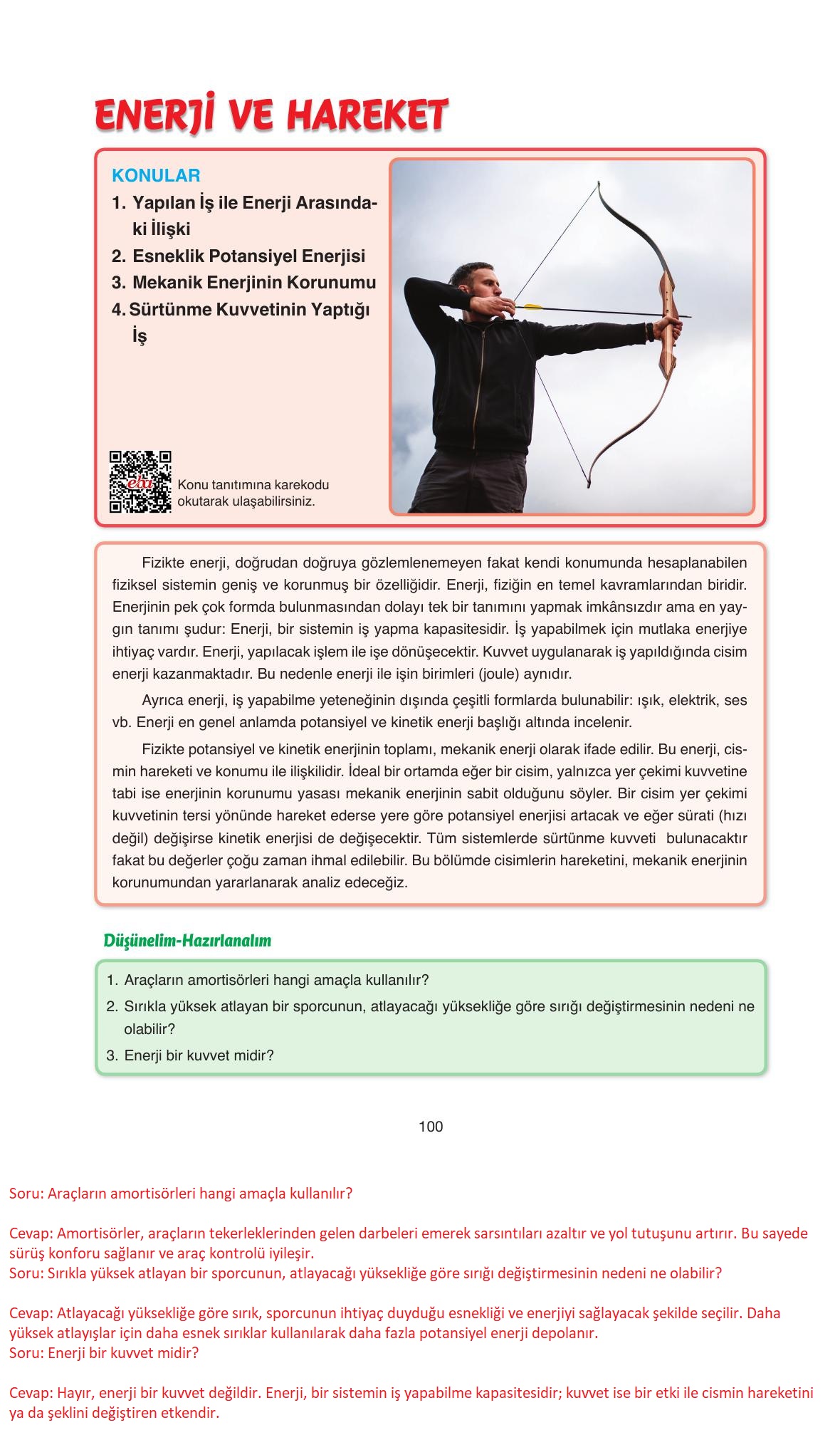 11. Sınıf Ata Yayıncılık Fizik Ders Kitabı Sayfa 100 Cevapları 11. Sınıf Ata Yayıncılık Fizik Ders Kitabı Sayfa 100 Cevapları