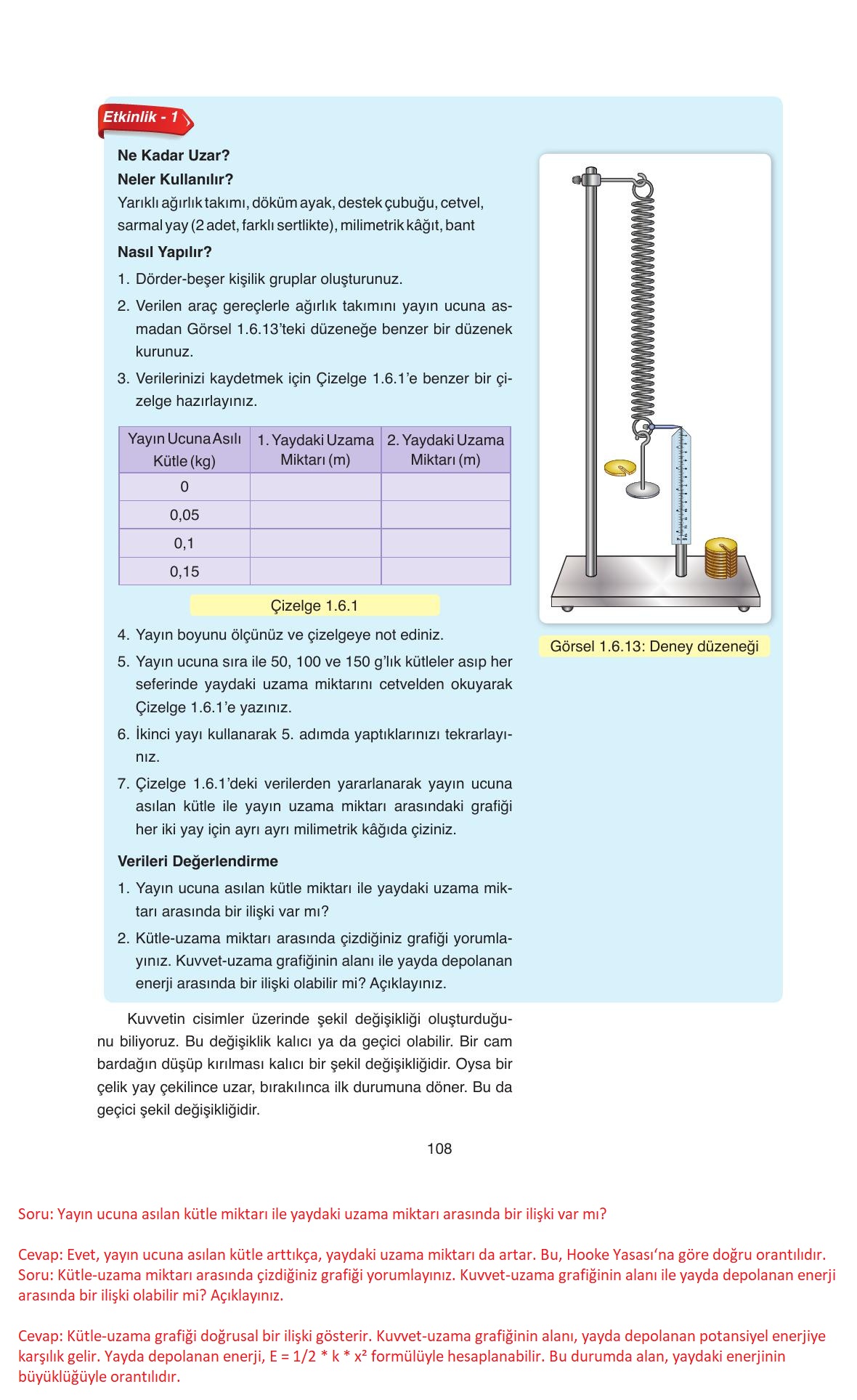 11. Sınıf Ata Yayıncılık Fizik Ders Kitabı Sayfa 108 Cevapları 11. Sınıf Ata Yayıncılık Fizik Ders Kitabı Sayfa 108 Cevapları