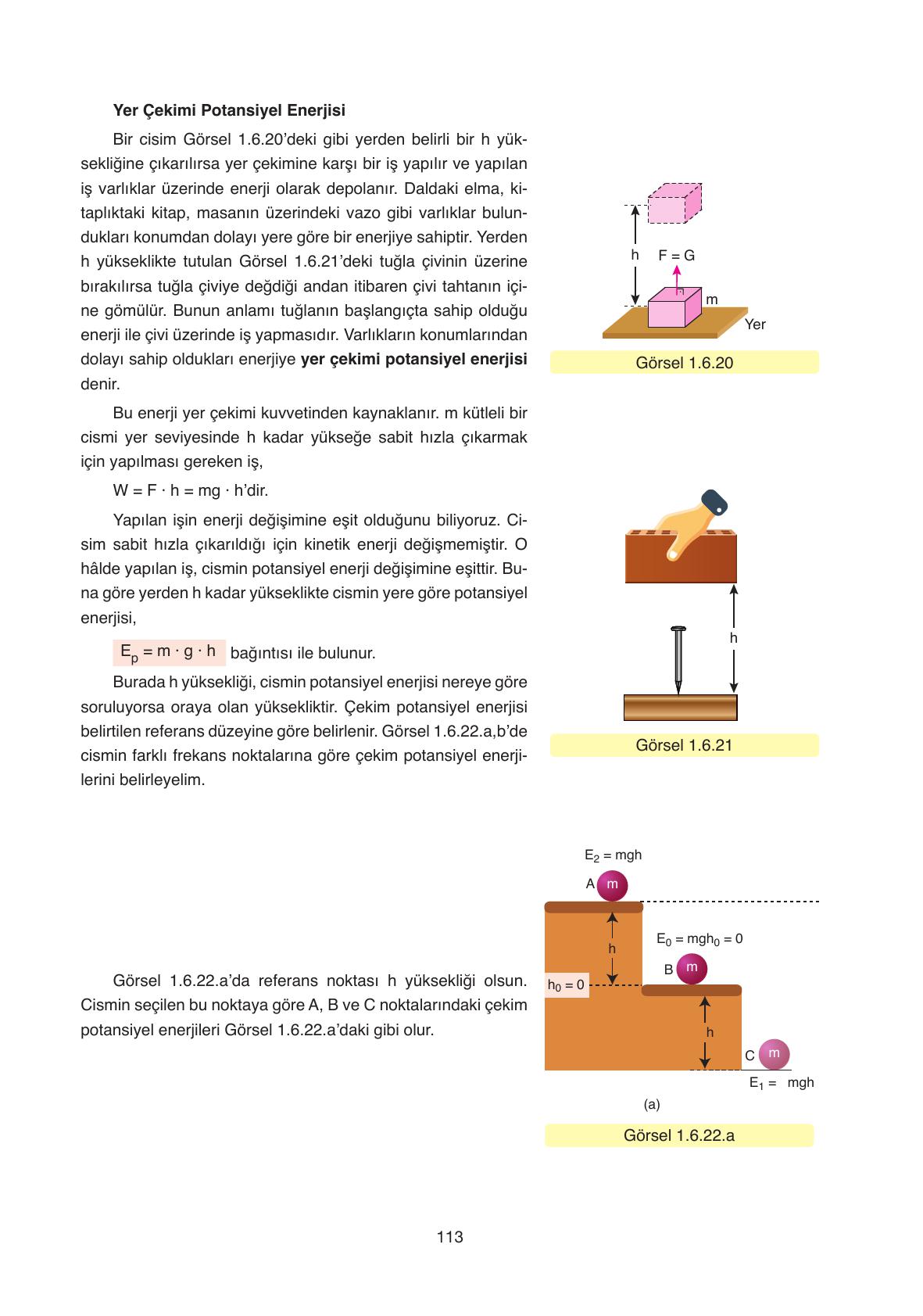 11. Sınıf Ata Yayıncılık Fizik Ders Kitabı Sayfa 113 Cevapları