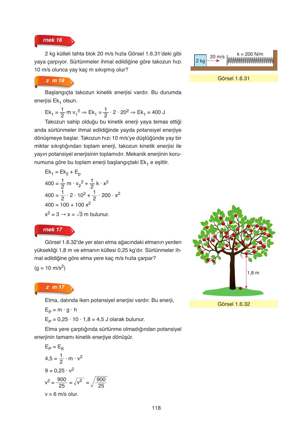 11. Sınıf Ata Yayıncılık Fizik Ders Kitabı Sayfa 118 Cevapları 11. Sınıf Ata Yayıncılık Fizik Ders Kitabı Sayfa 118 Cevapları