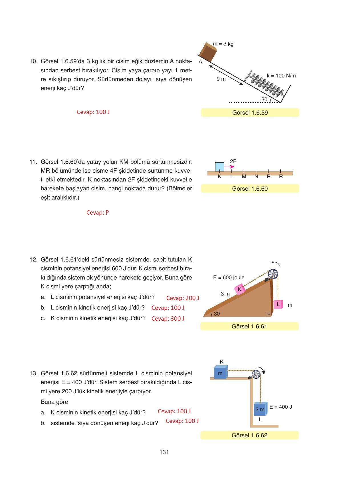 11. Sınıf Ata Yayıncılık Fizik Ders Kitabı Sayfa 131 Cevapları