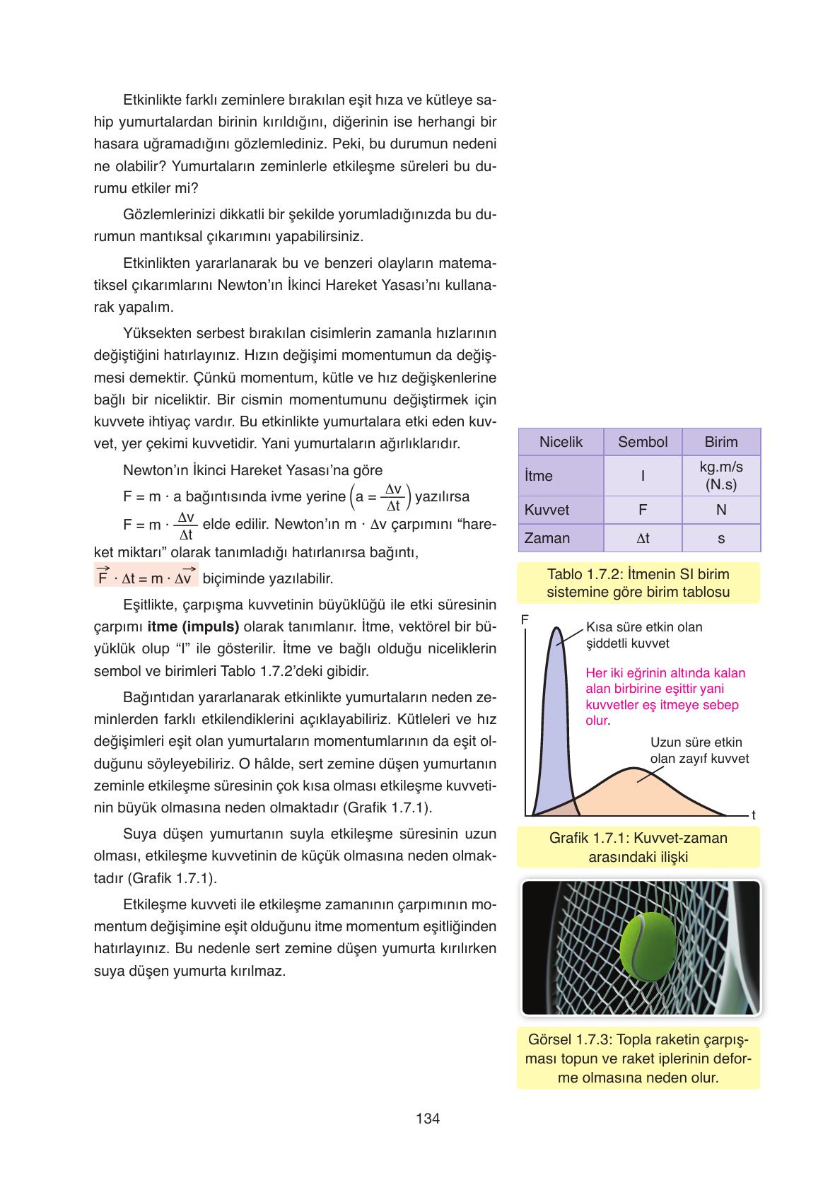 11. Sınıf Ata Yayıncılık Fizik Ders Kitabı Sayfa 134 Cevapları