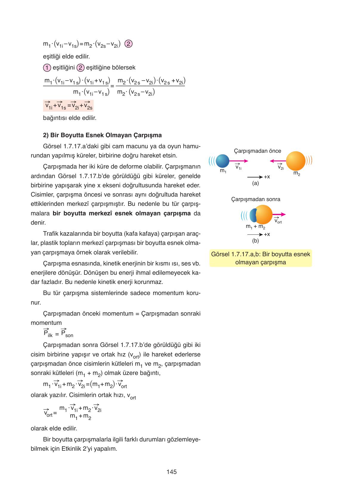 11. Sınıf Ata Yayıncılık Fizik Ders Kitabı Sayfa 145 Cevapları