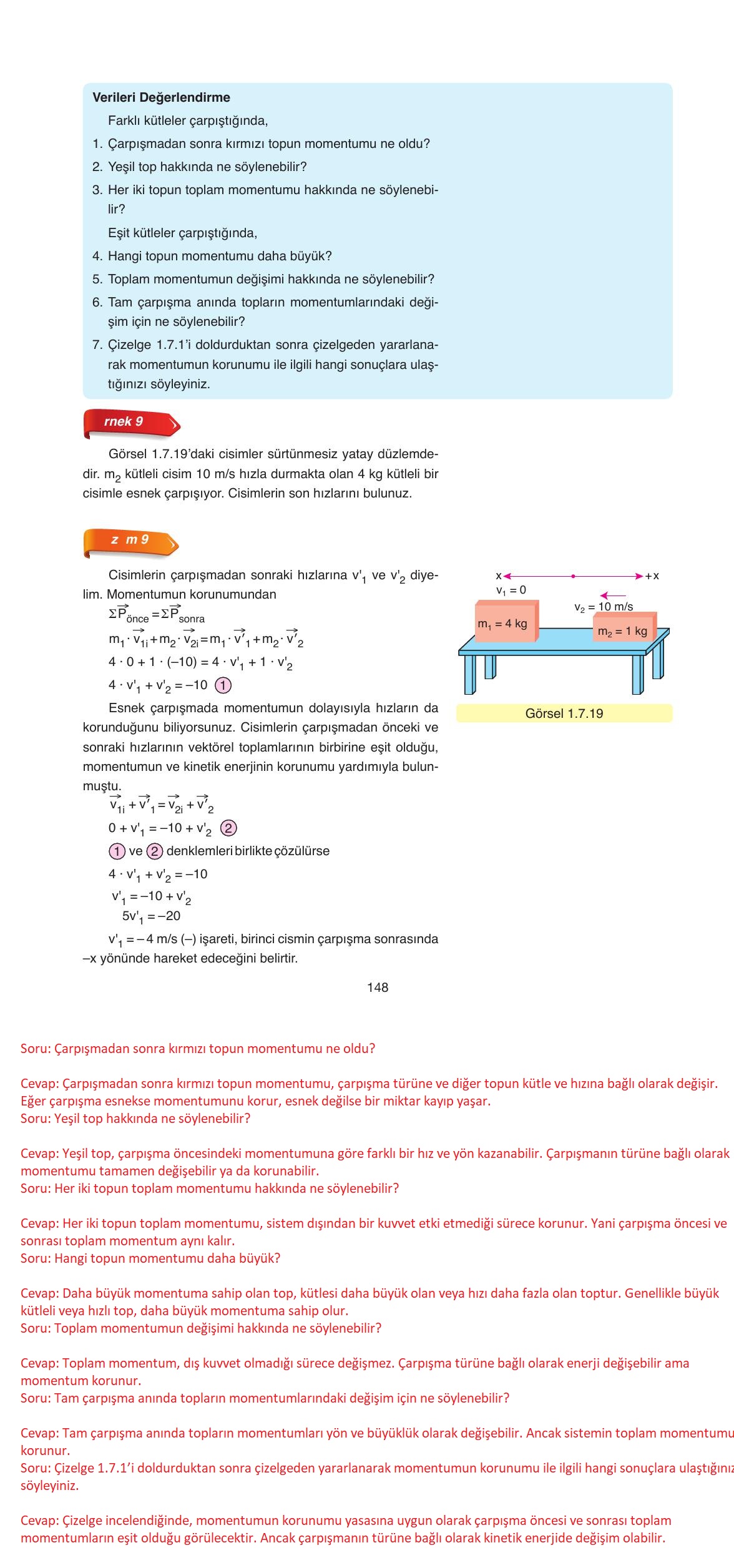 11. Sınıf Ata Yayıncılık Fizik Ders Kitabı Sayfa 148 Cevapları