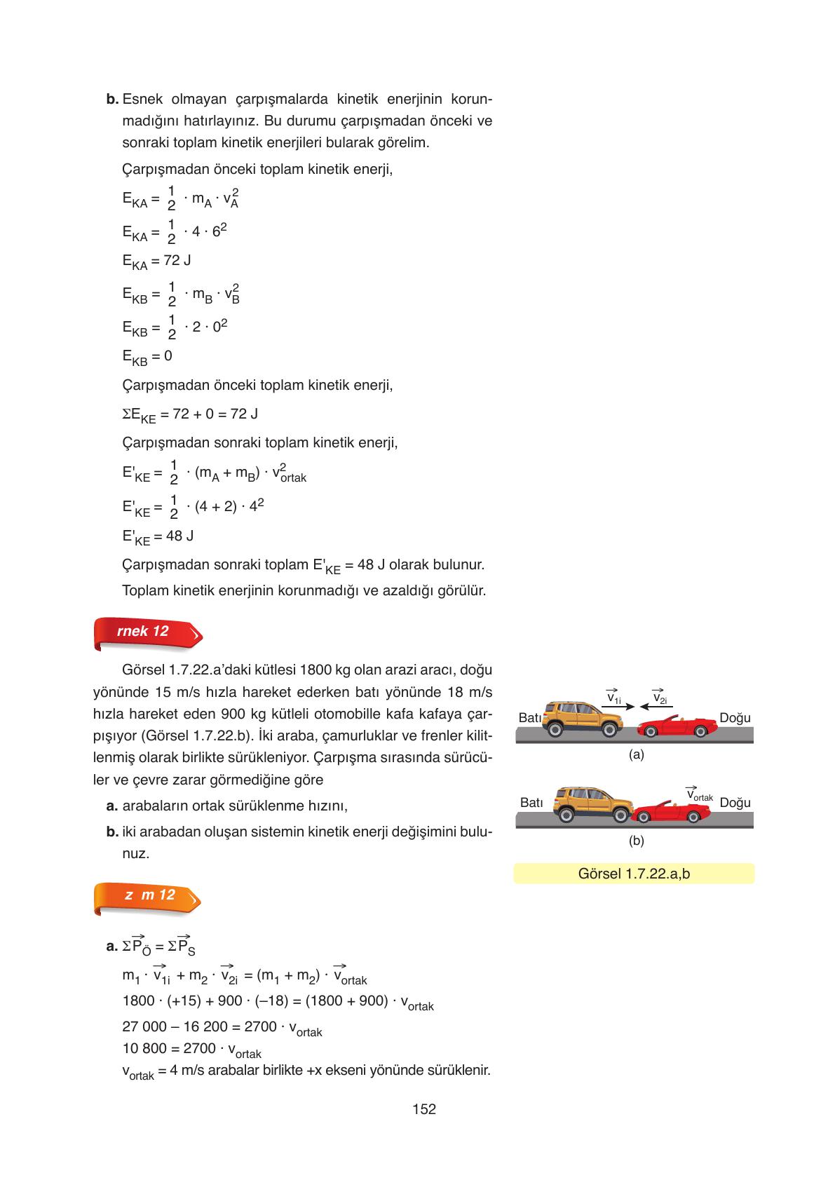 11. Sınıf Ata Yayıncılık Fizik Ders Kitabı Sayfa 152 Cevapları